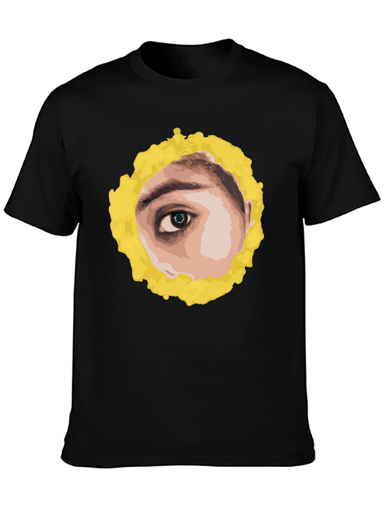 Black Eye See You Graphic Tee - Black Cotton T-Shirt view 3