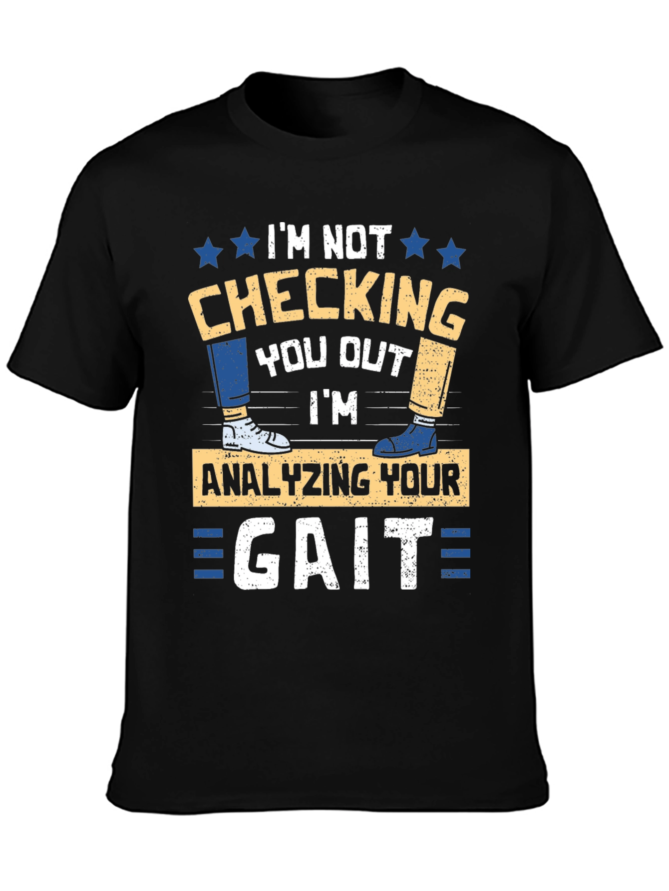 Black Gait Analysis T-Shirt - Funny Podiatrist Tee view 3