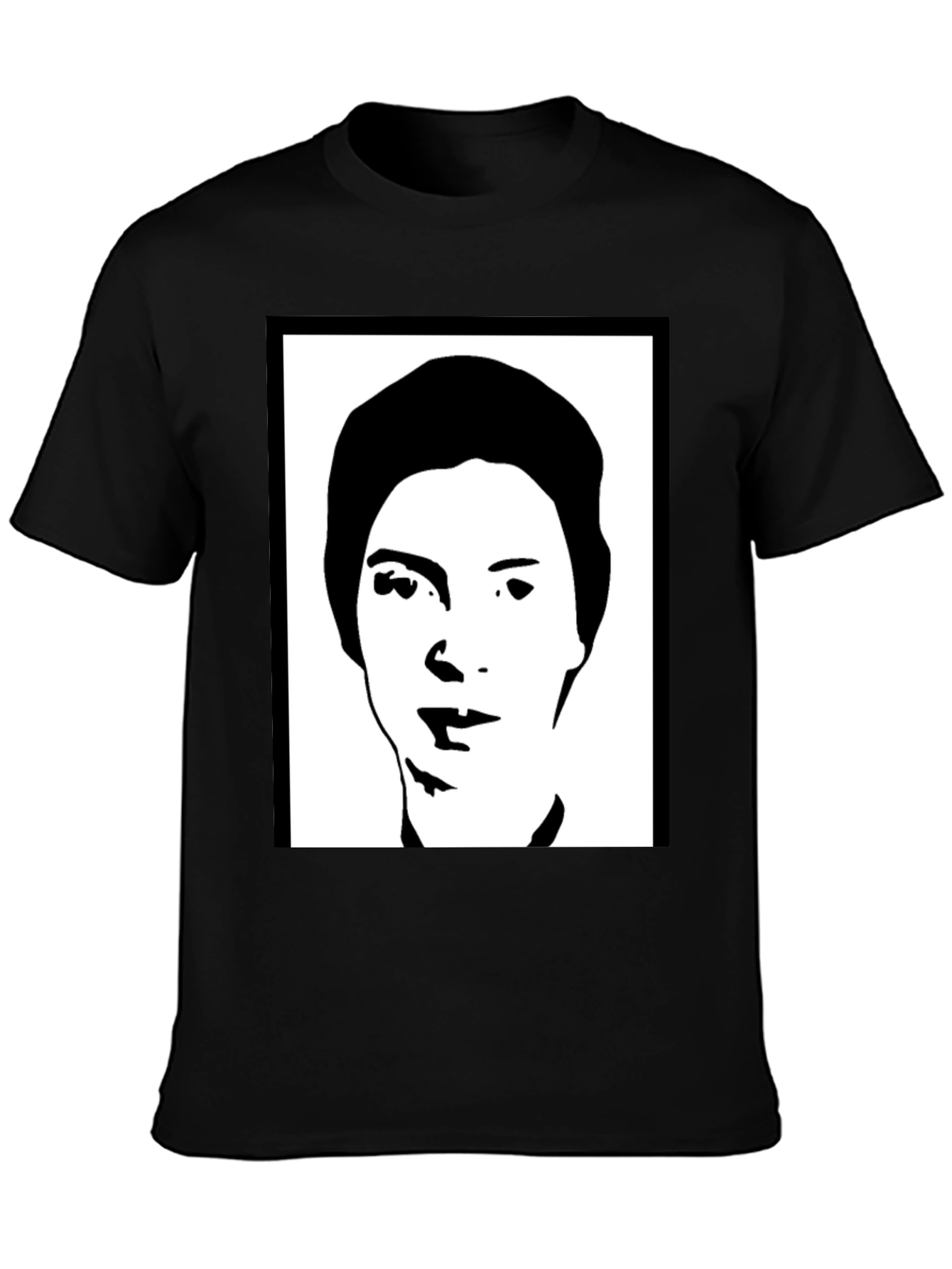 Black Black Graphic Tee - Silhouetted Face view 3