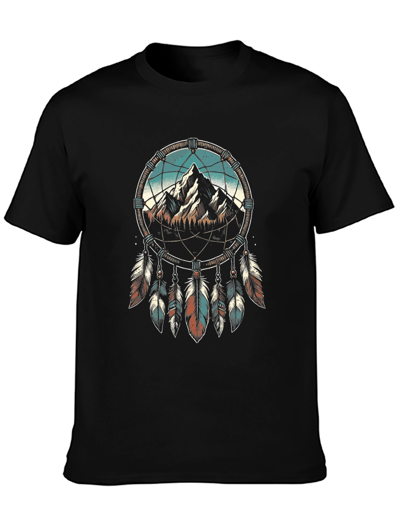 Black Dreamcatcher Mountain Graphic Tee - Black view 3