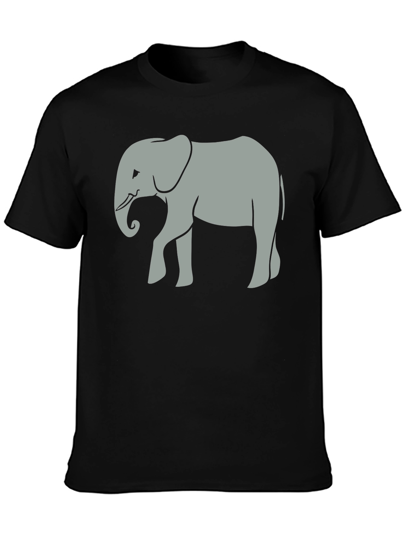 Black Elephant Graphic Tee - Unisex Black Cotton T-Shirt view 3