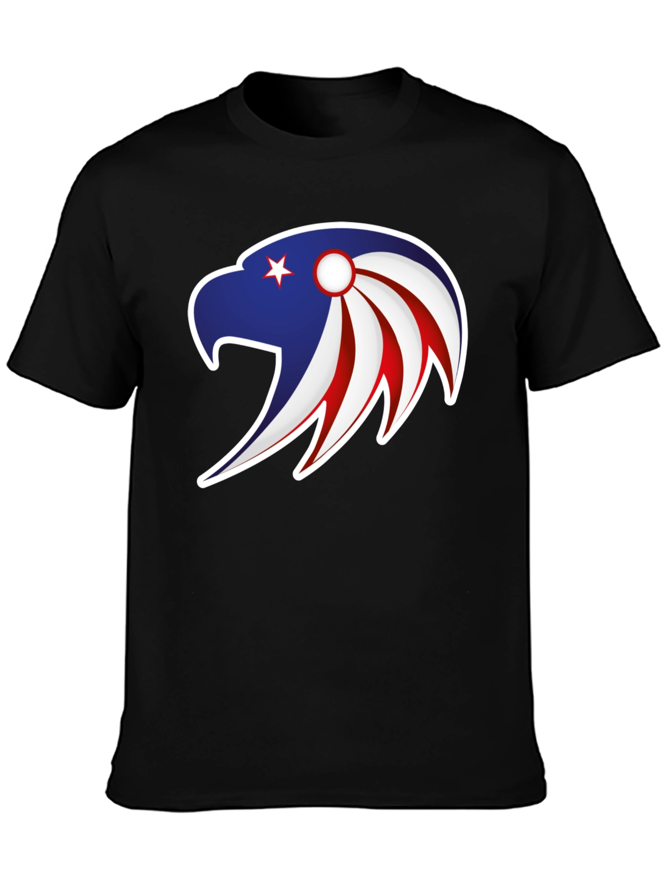 Patriotic Eagle Graphic Tee - Stylish Men's Black T-Shirt - 3