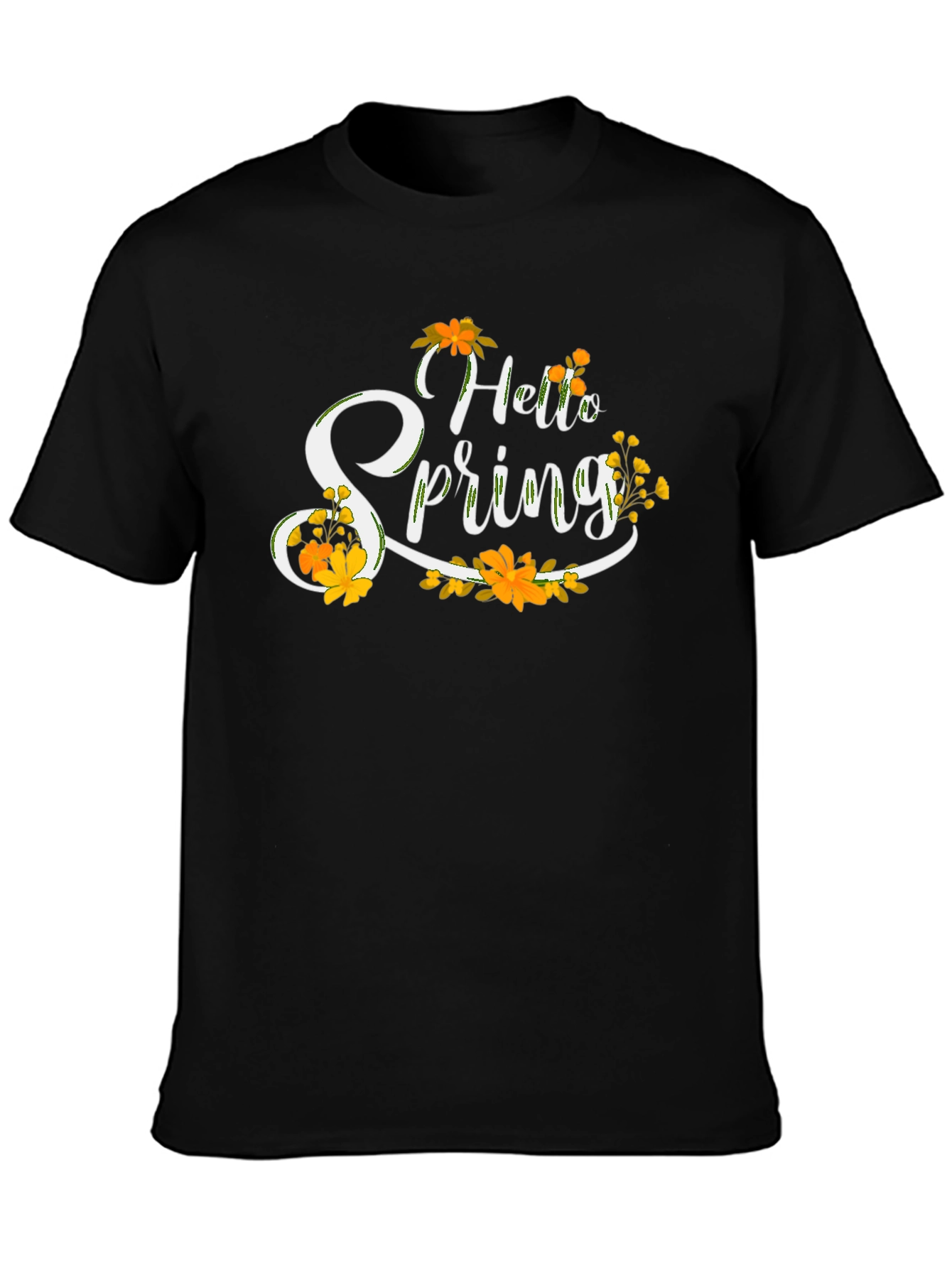 Black Hello Spring Floral T-Shirt - Black view 3