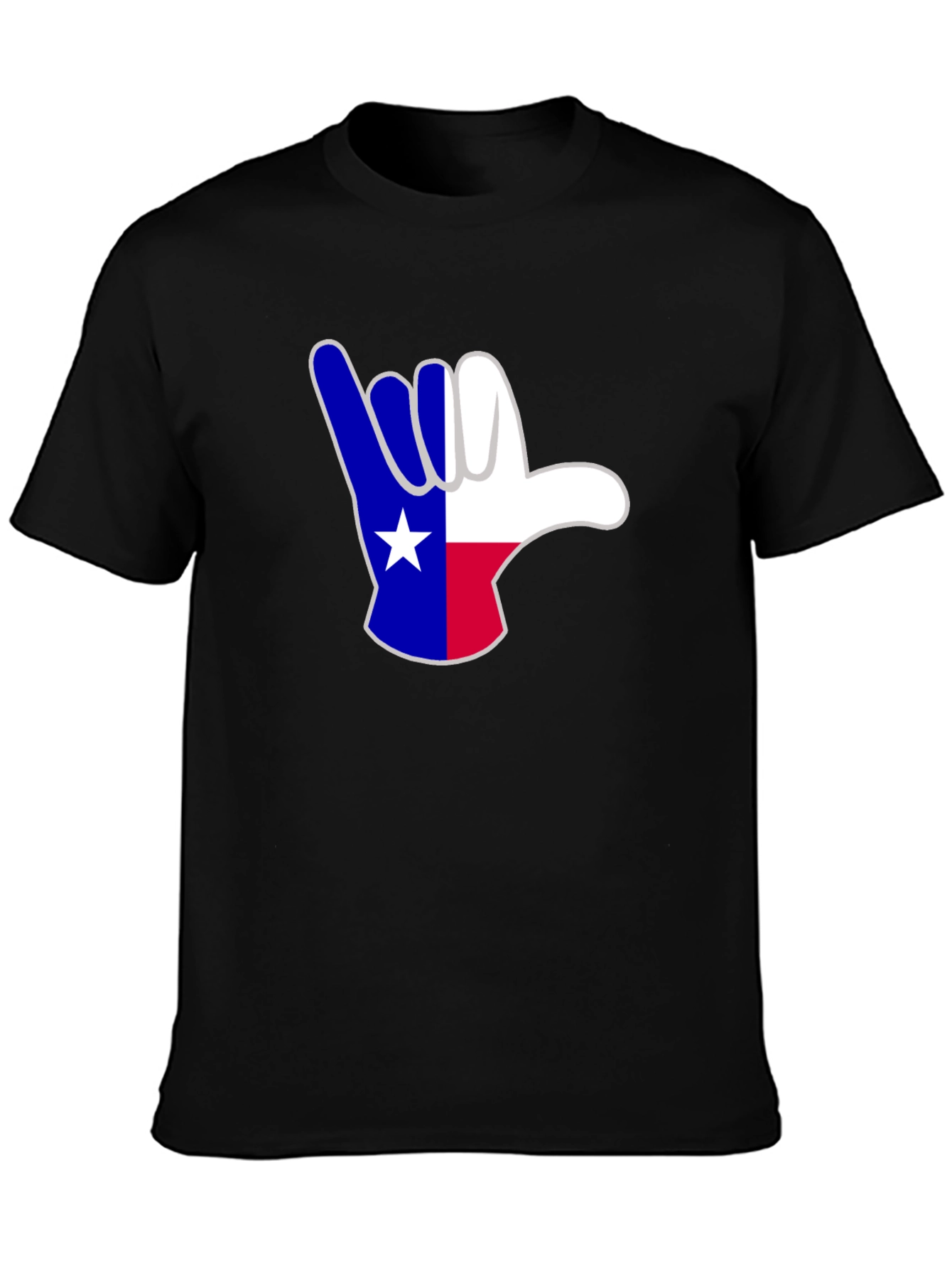 Black Texas Shaka Hand Sign T-Shirt view 3