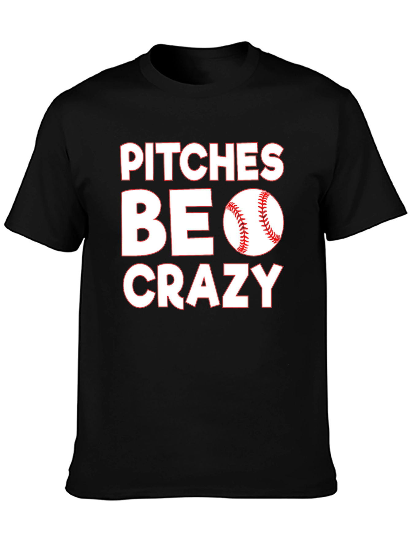 Black Pitches Be Crazy Black Cotton Graphic T-Shirt view 3