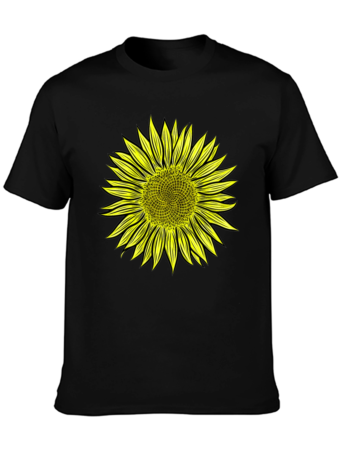 Black Sunflower Graphic Black T-Shirt view 3