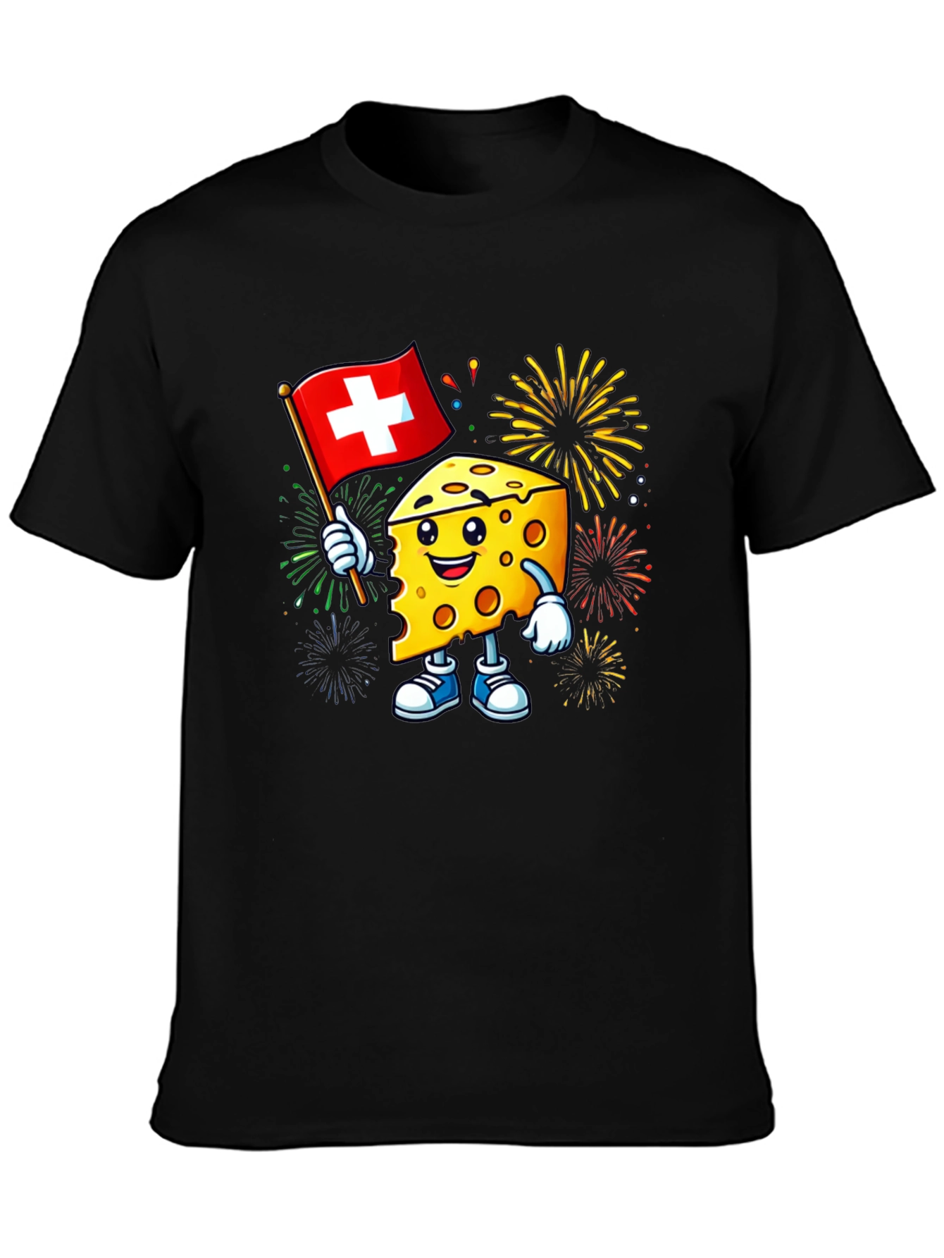 Black Swiss Cheese Celebration T-Shirt view 3