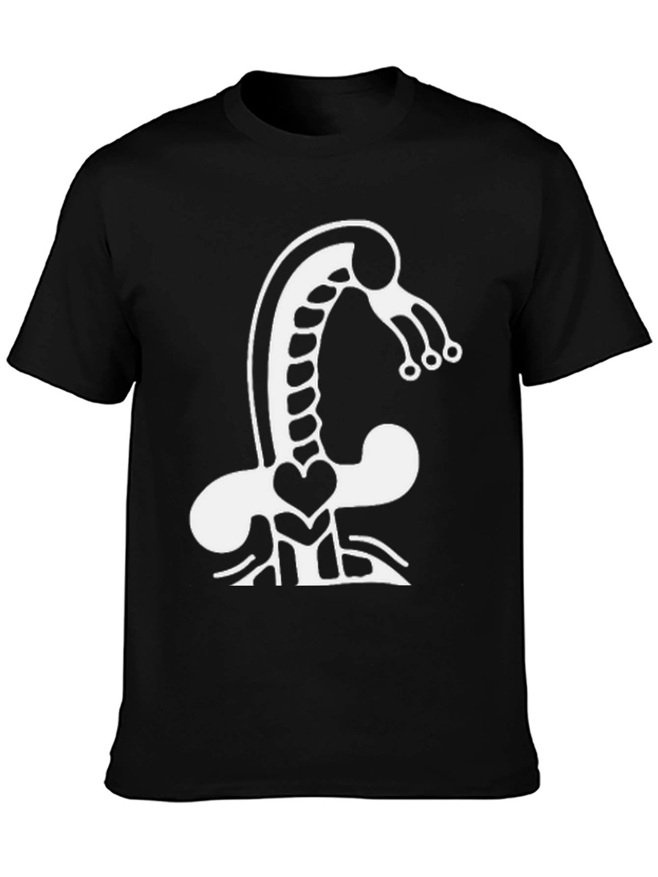 Black Abstract Creature Graphic Tee - Black view 3