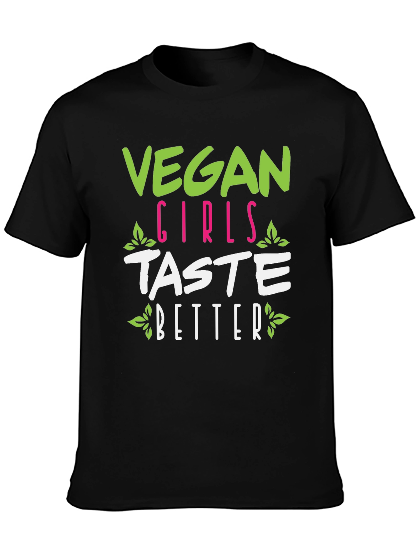 Black Vegan Girls Taste Better Graphic Tee view 3