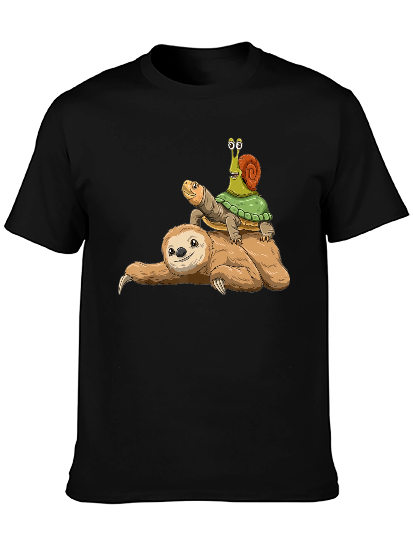 Black Sloth, Turtle, Snail T-Shirt - Slow Ride Funny Tee view 3