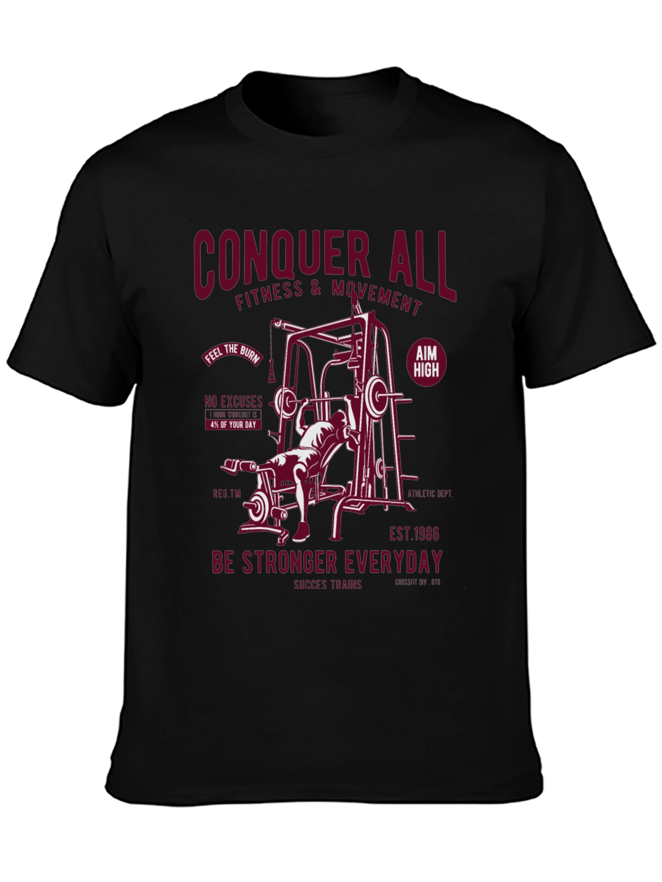Black Conquer All Fitness T-Shirt view 3