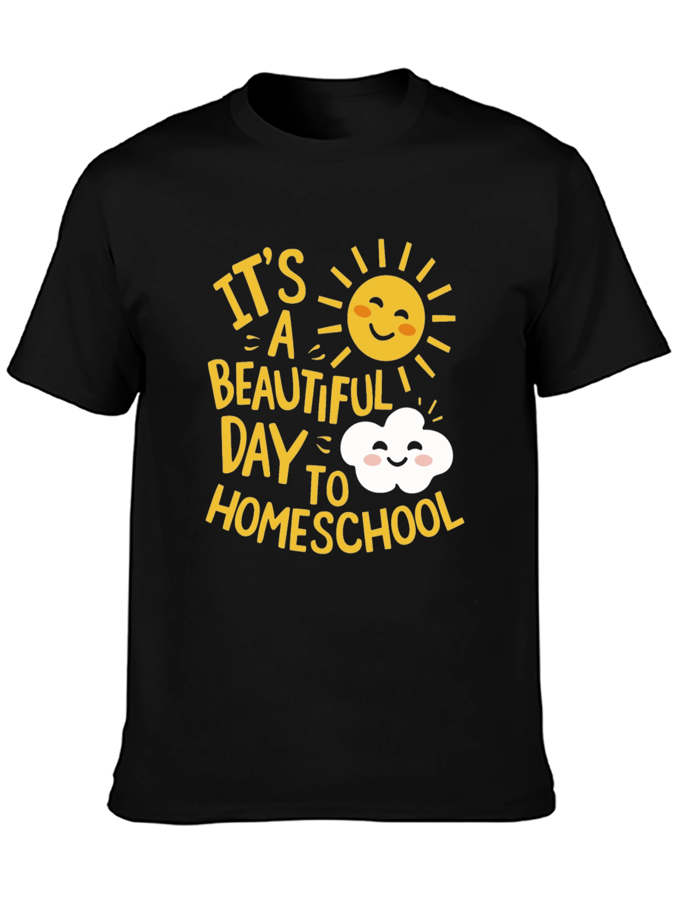 Black It's a Beautiful Day to Homeschool Graphic Tee view 3