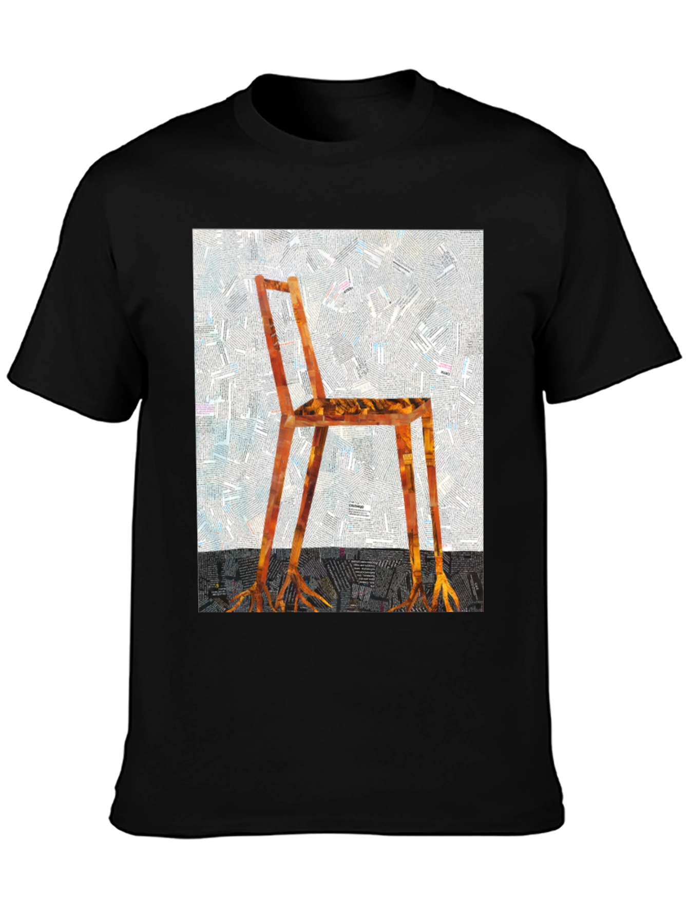 Black Artistic Chair Graphic Tee - Unique Design, Comfortable Fit view 3