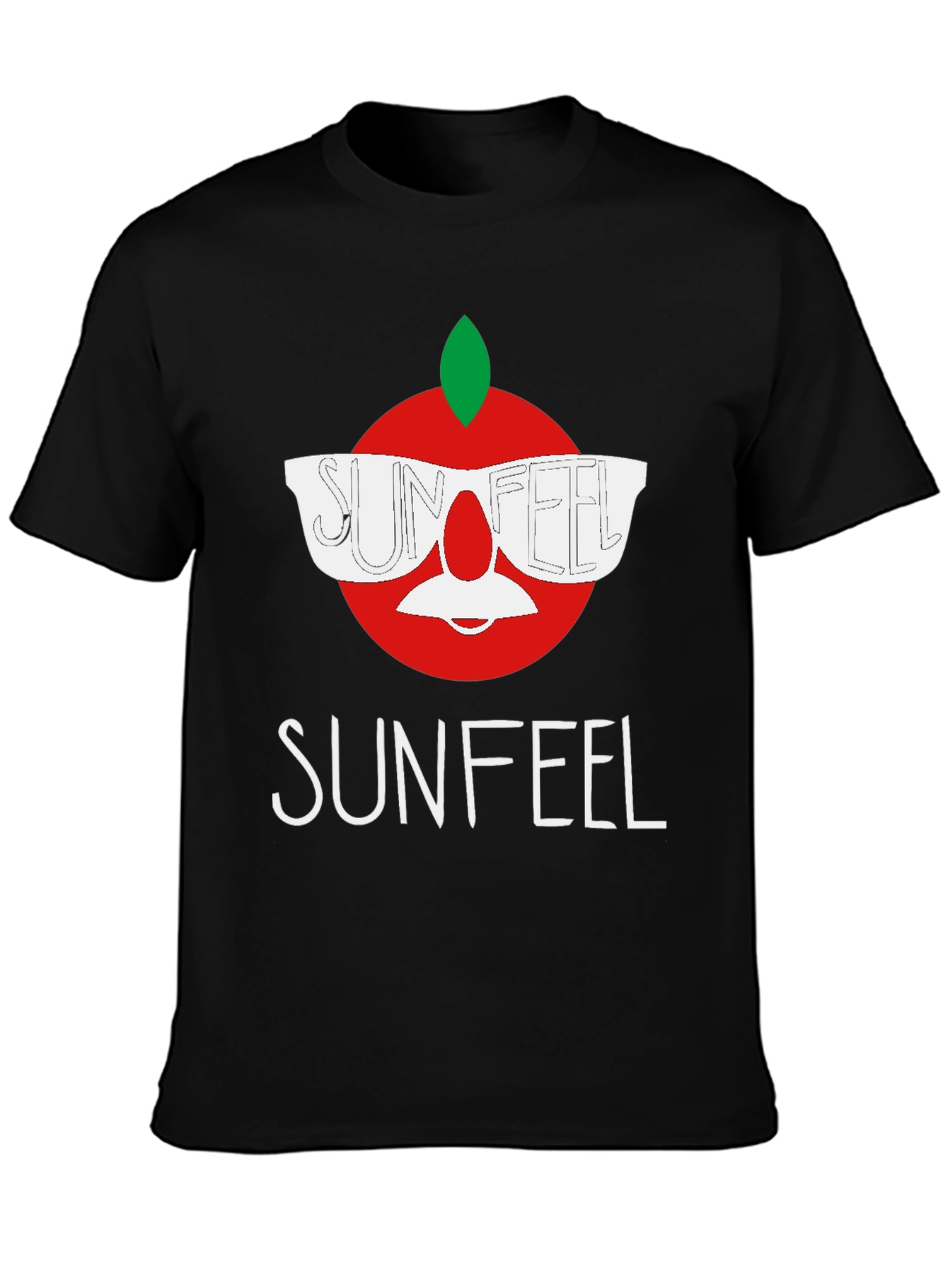 Black Sunfeel T-Shirt - Funny Apple Design view 3