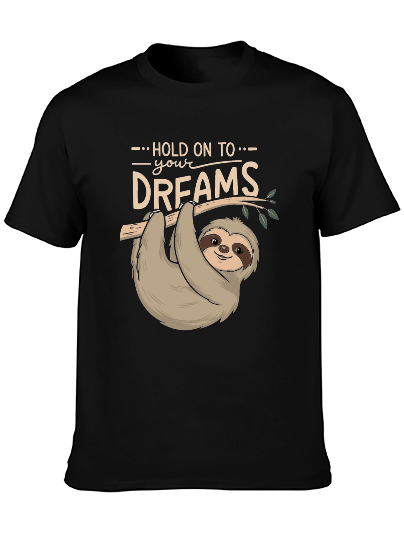 Black Sloth Dreams T-Shirt - Cute & Comfy view 3