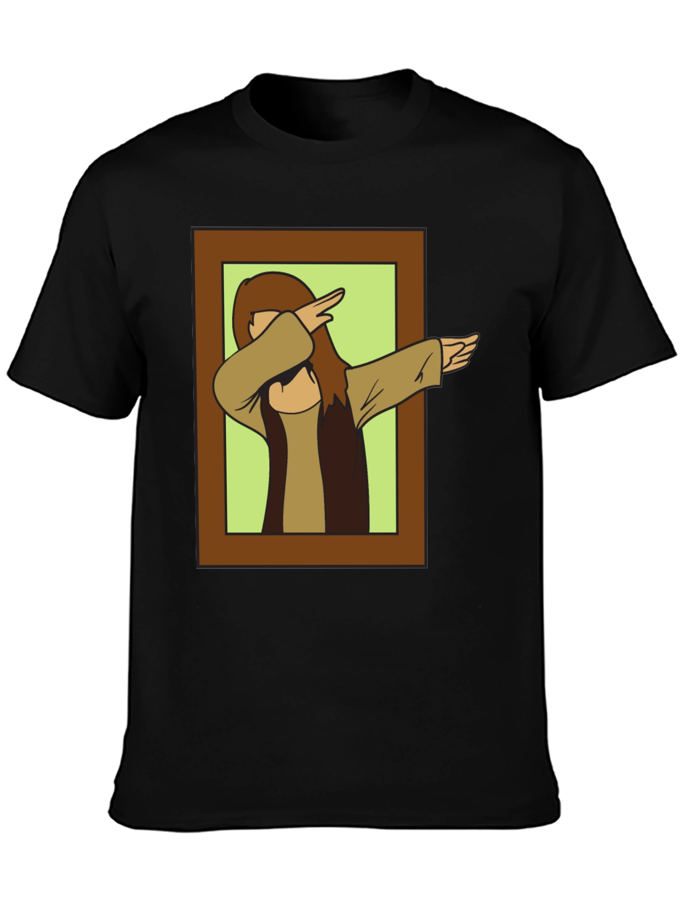 Black Dabbing Jesus Graphic Tee - Novelty Black T-Shirt view 3