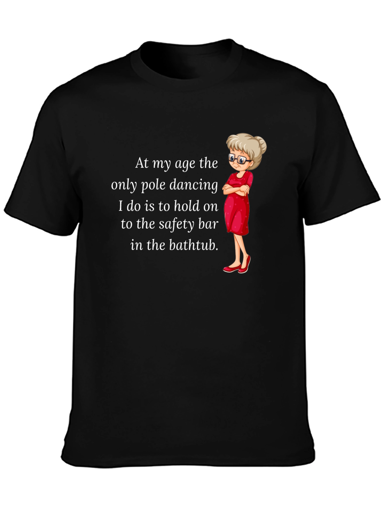 Black Funny Pole Dancing T-Shirt for Grandmas view 3