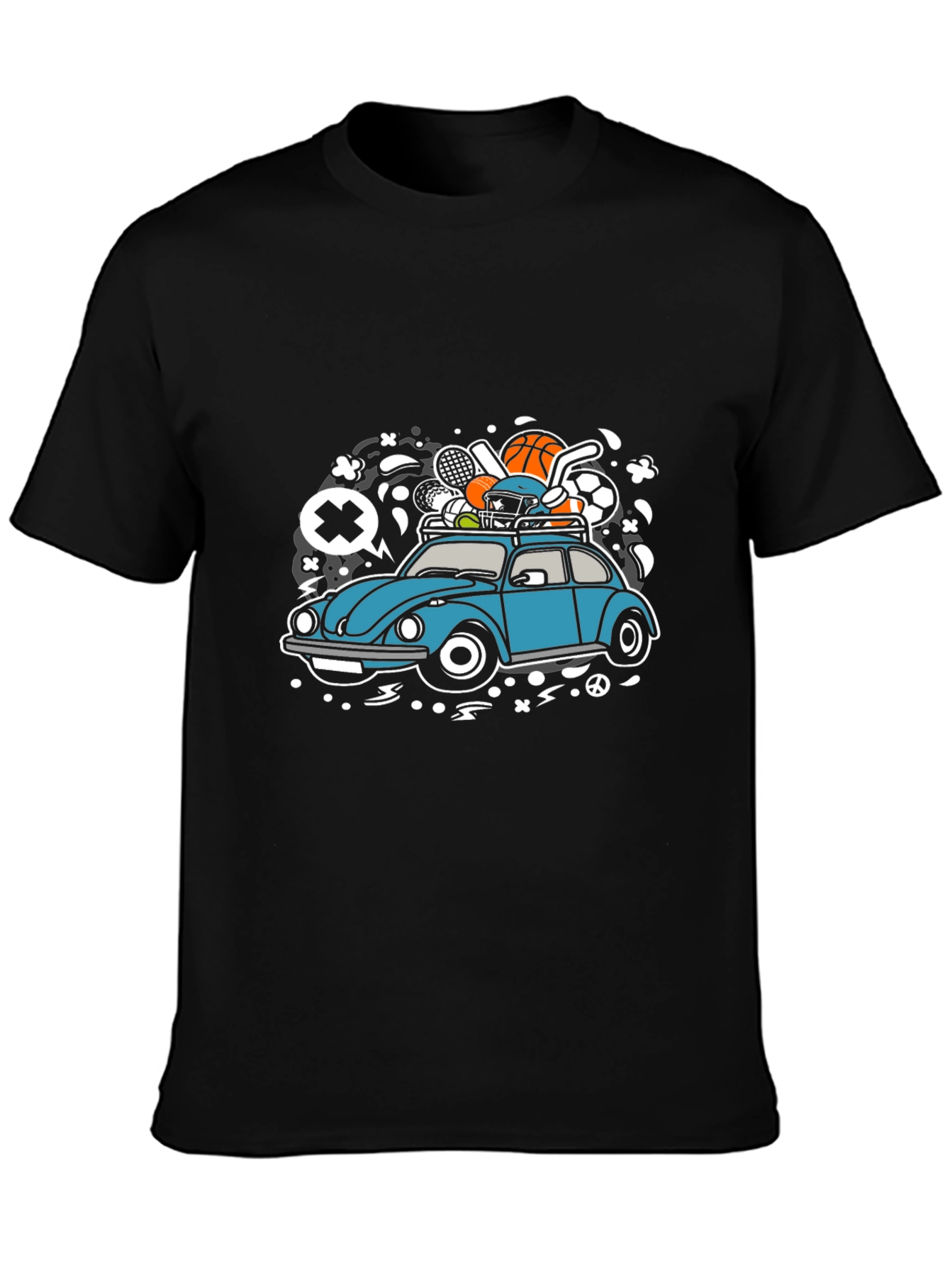 Black Sports Car Graphic Tee view 3