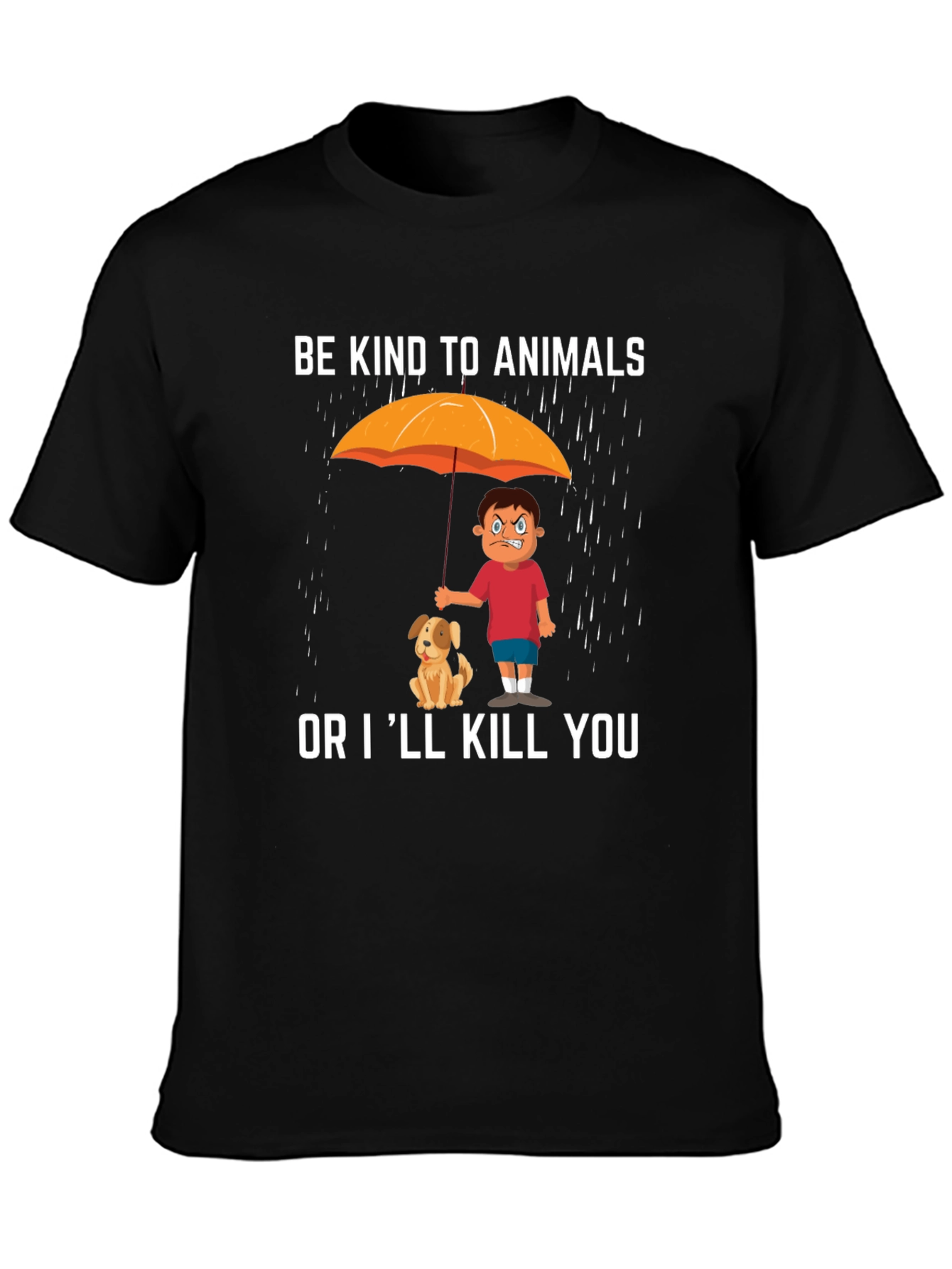 Black Be Kind to Animals Graphic T-Shirt view 3
