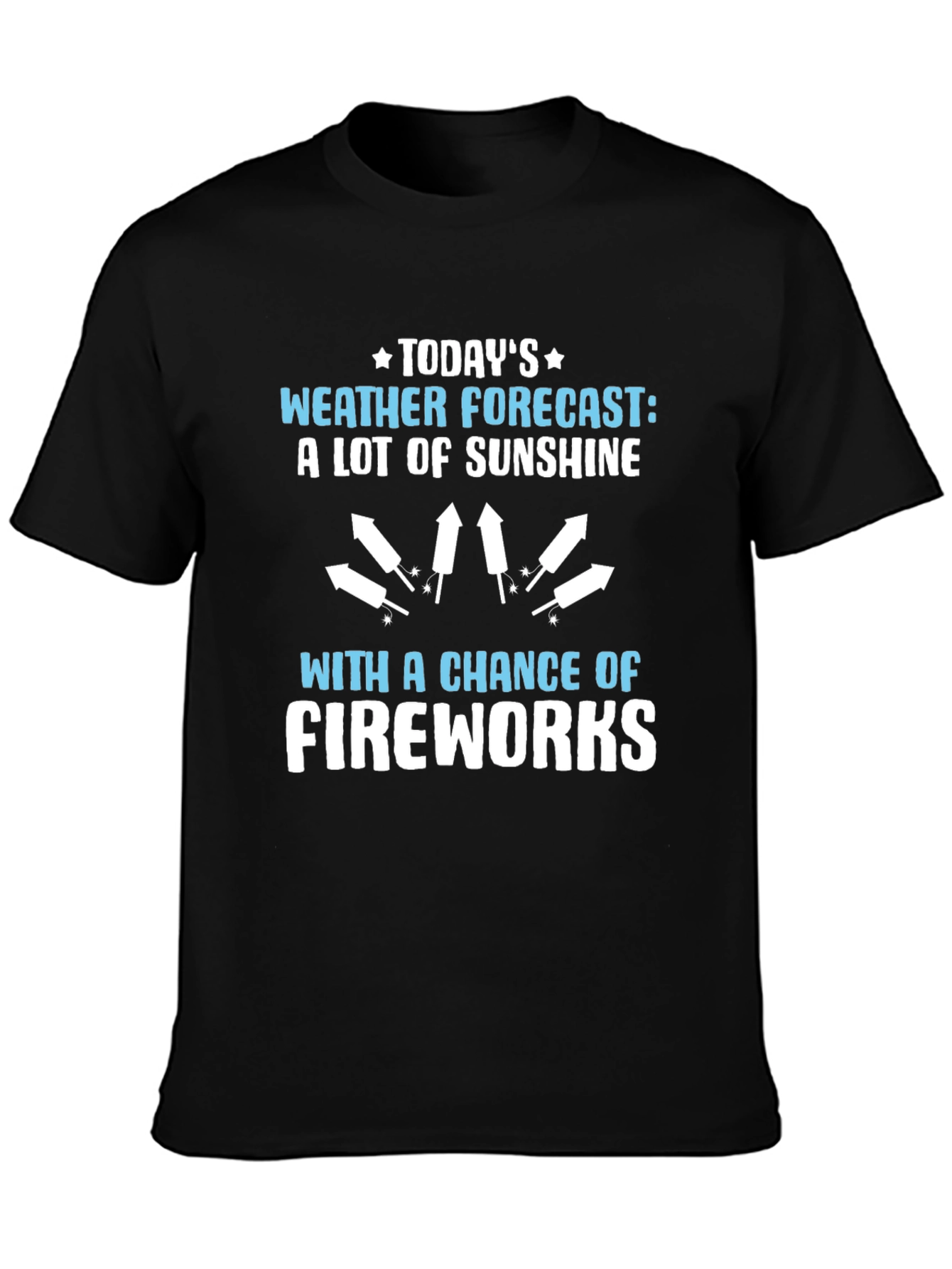 Black Sunshine and Fireworks T-Shirt view 3