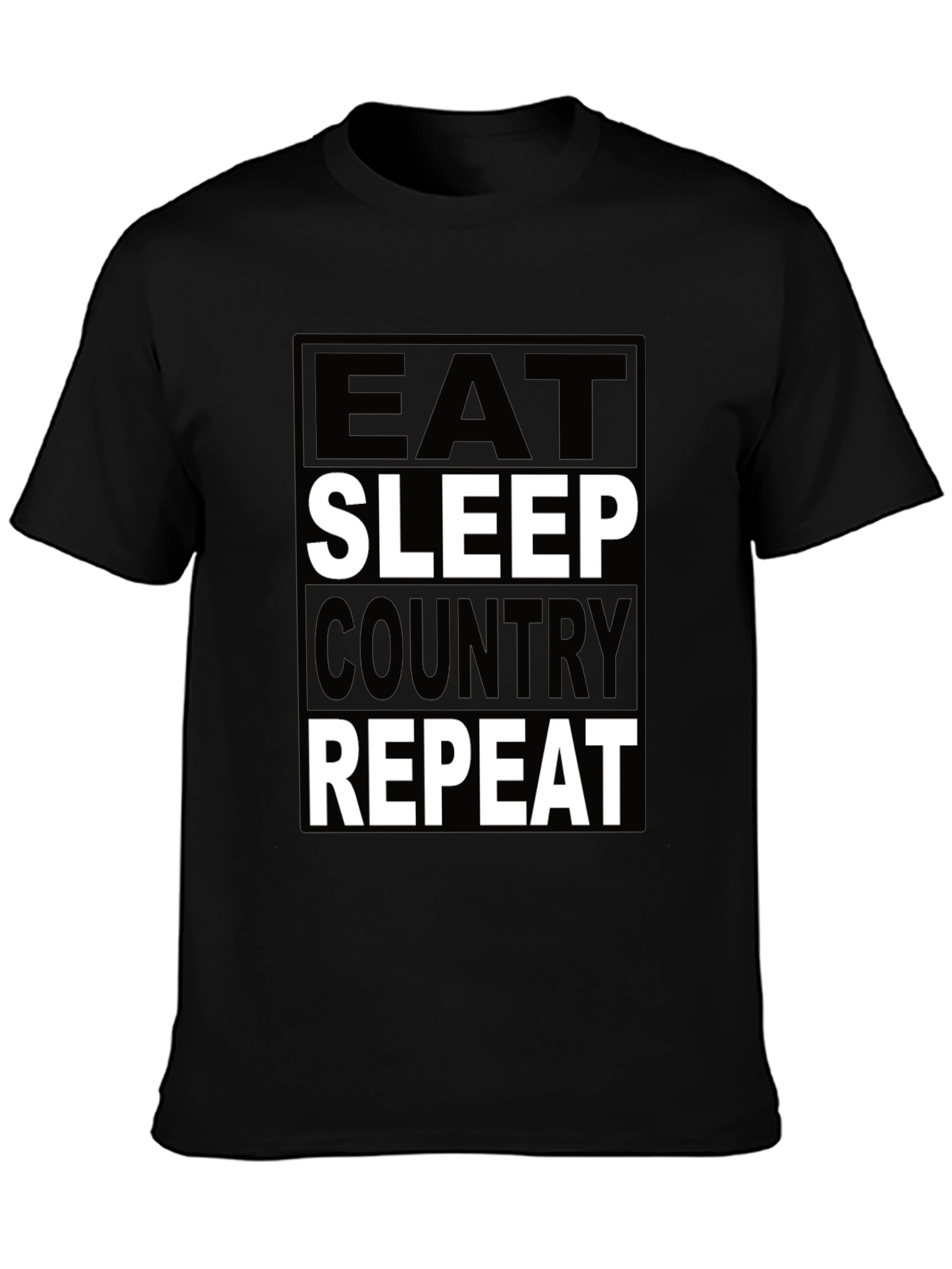 Black Eat Sleep Country Repeat Graphic Tee view 3