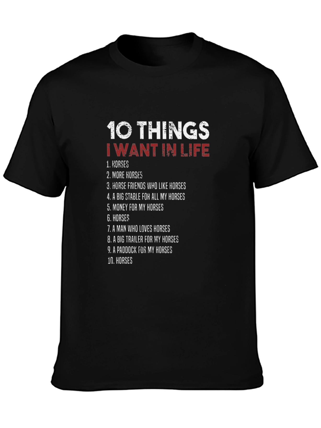 Black Horse Lover T-Shirt: 10 Things I Want In Life view 3