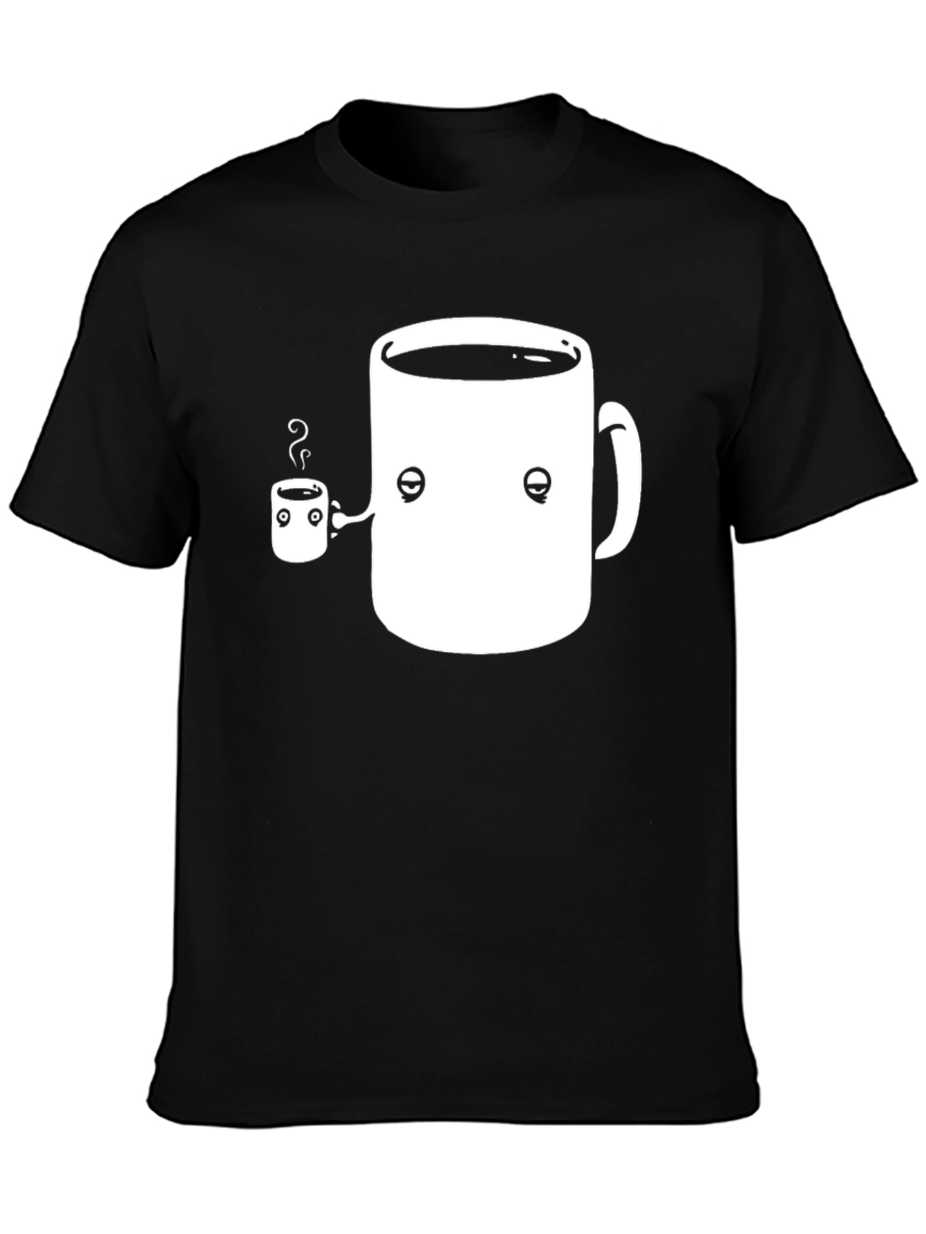 Black Coffee Mug Black T-Shirt - Funny Design view 3
