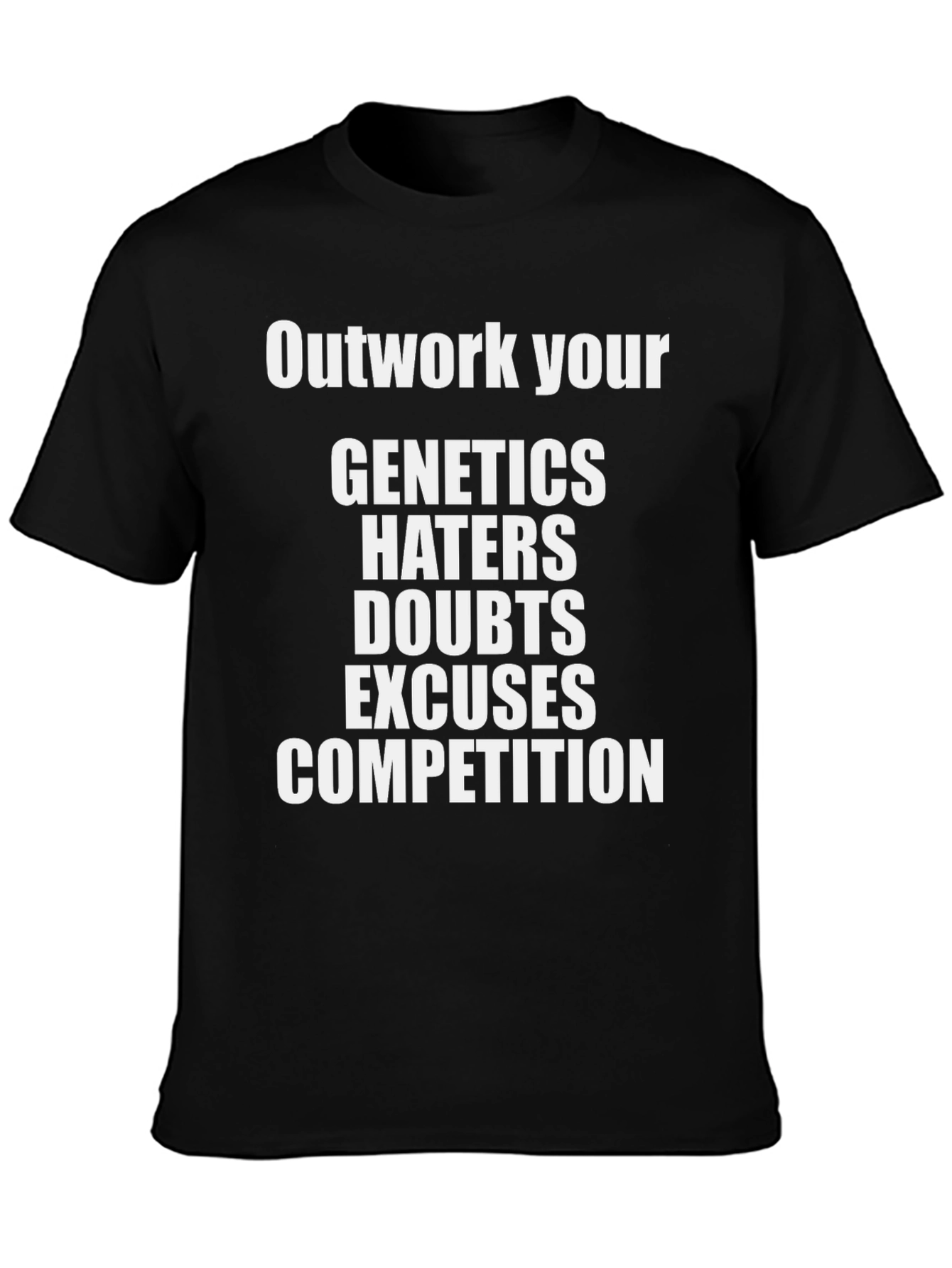 Black Motivational Graphic Tee - Outwork Your Competition view 3
