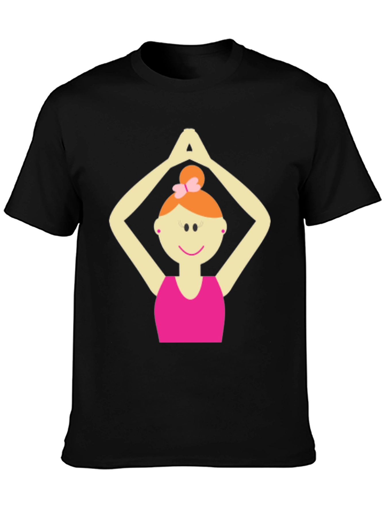 Black Yoga Girl Graphic Tee - Black Cotton Blend T-Shirt view 3