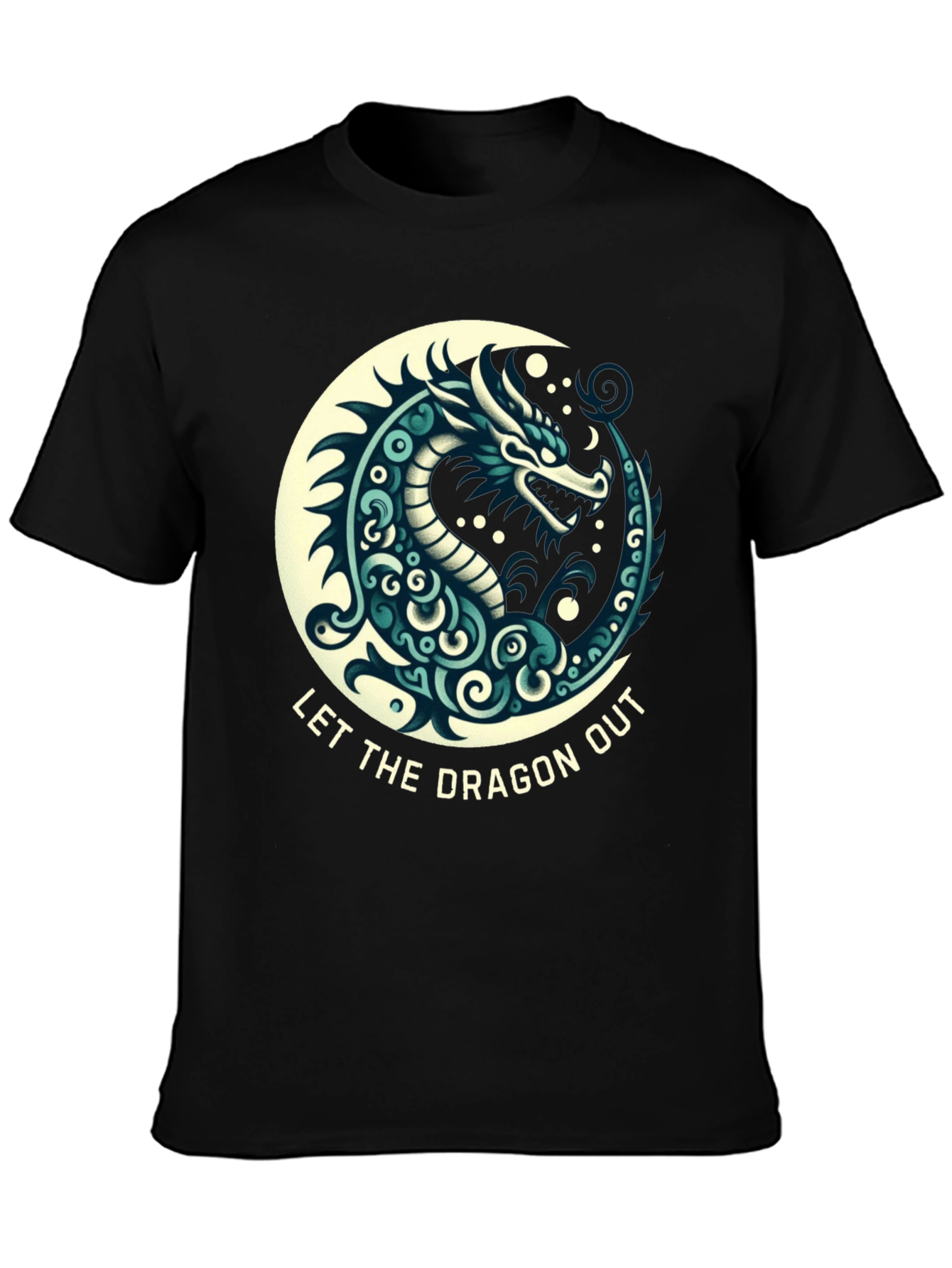 Black Let The Dragon Out Black T-Shirt view 3