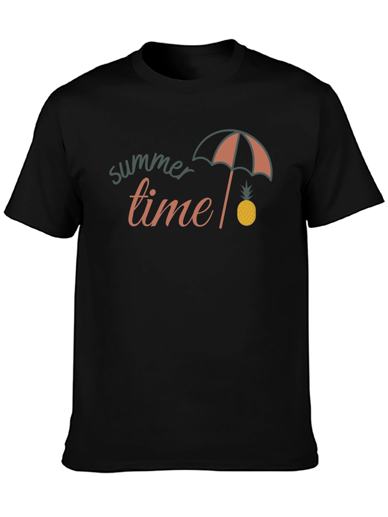 Black Summer Time Graphic Tee - Unisex Black T-Shirt view 3