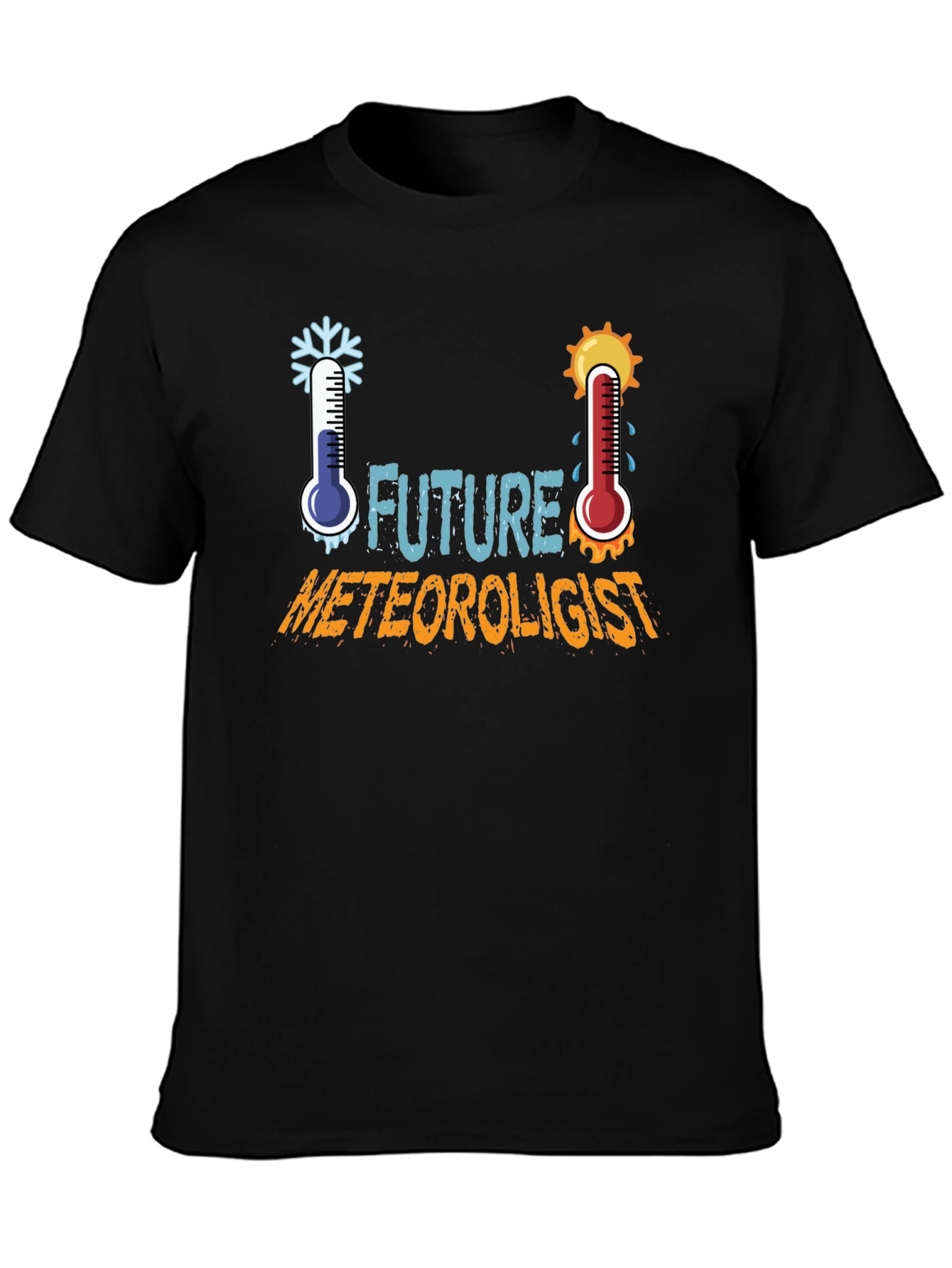 Black Future Meteorologist T-Shirt view 3