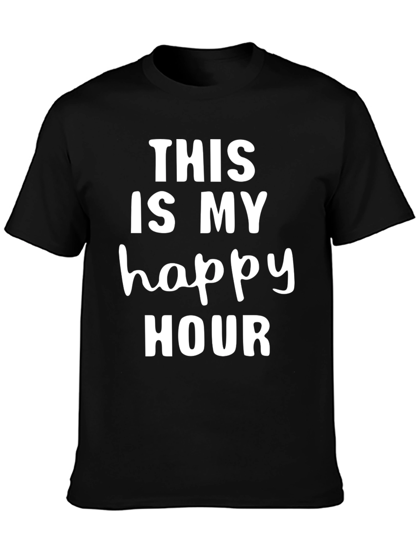 Black This Is My Happy Hour Graphic Tee - Black view 3