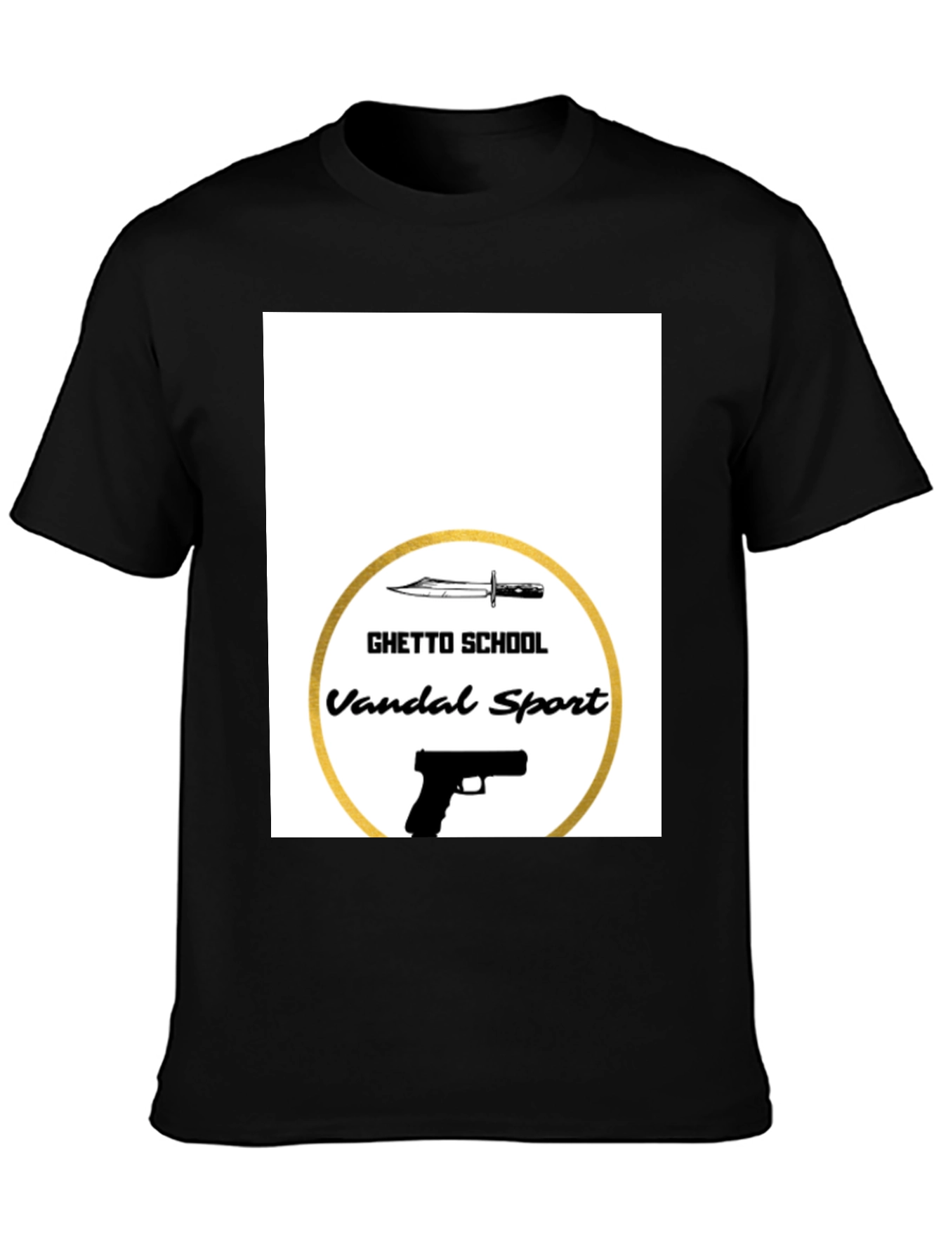 Black Ghetto School Vandal Sport Graphic Tee - Black view 3