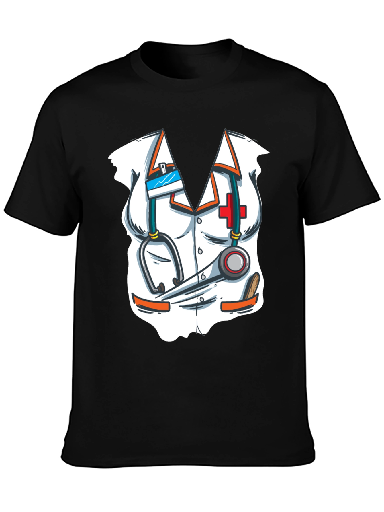 Black Nurse Costume T-Shirt - Novelty Graphic Tee view 3