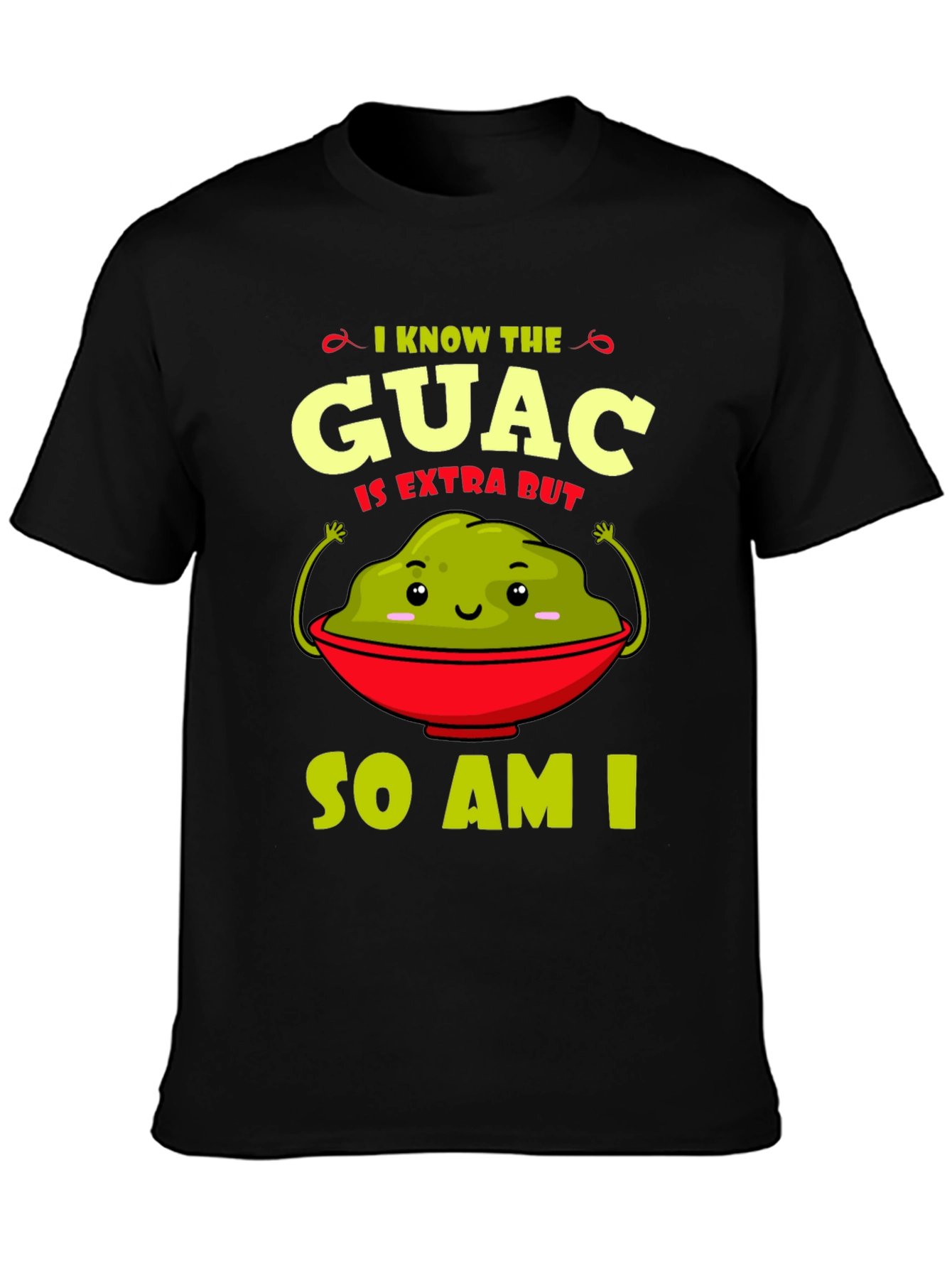 Black Guac Is Extra Graphic Tee - Funny Avocado T-Shirt view 3