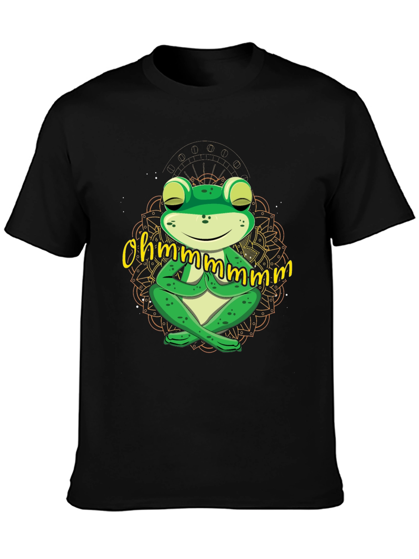 Black Ohm Frog T-Shirt - Meditating Yoga Frog Tee view 3