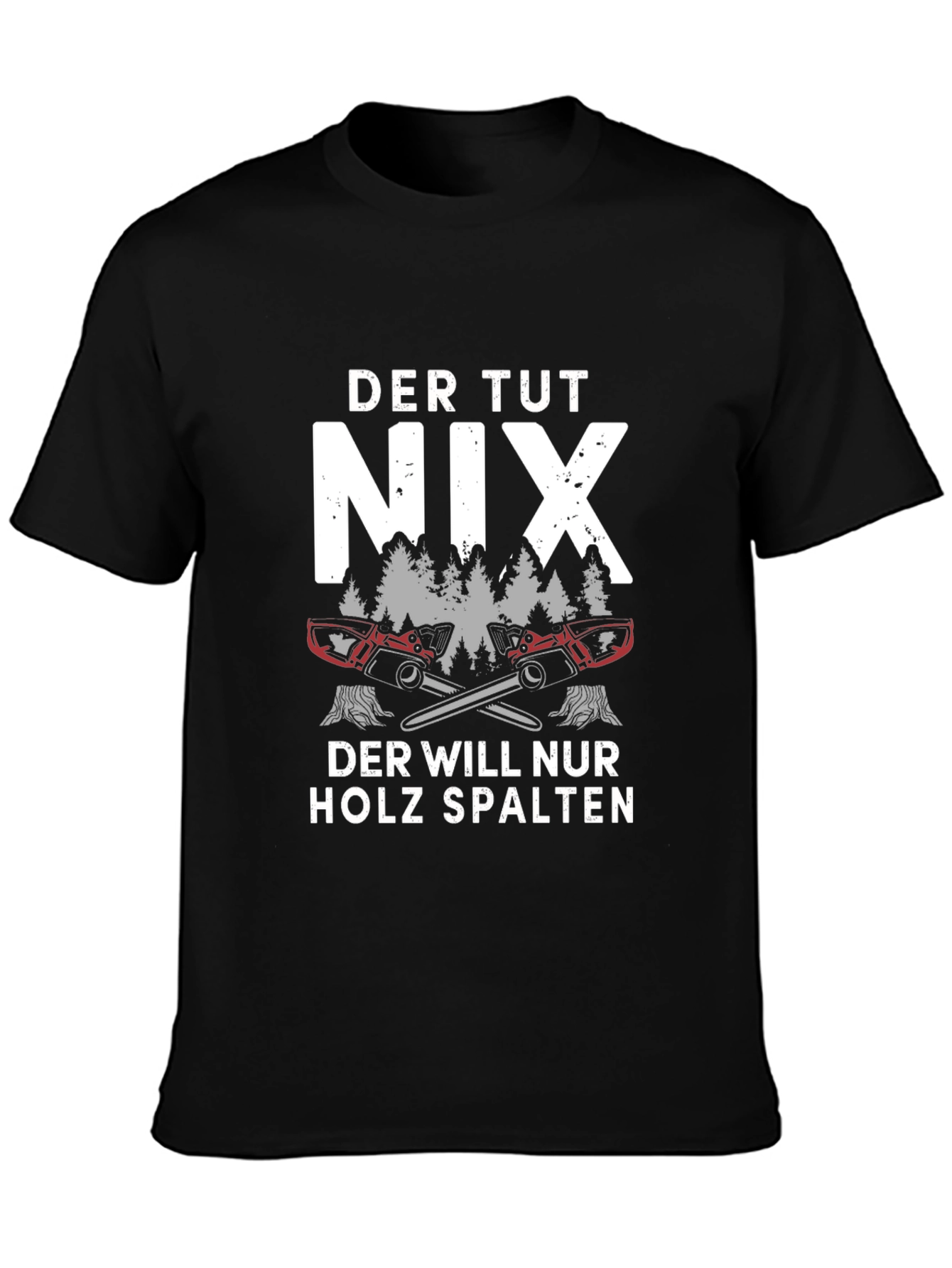 Black Funny Lumberjack "Der Tut Nix" Black T-Shirt view 3