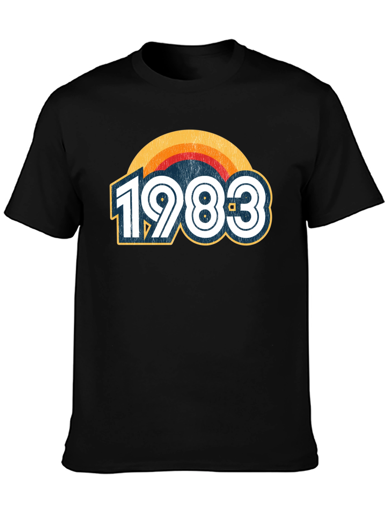 Black Vintage 1983 Graphic Tee - Retro Birthday Shirt view 3