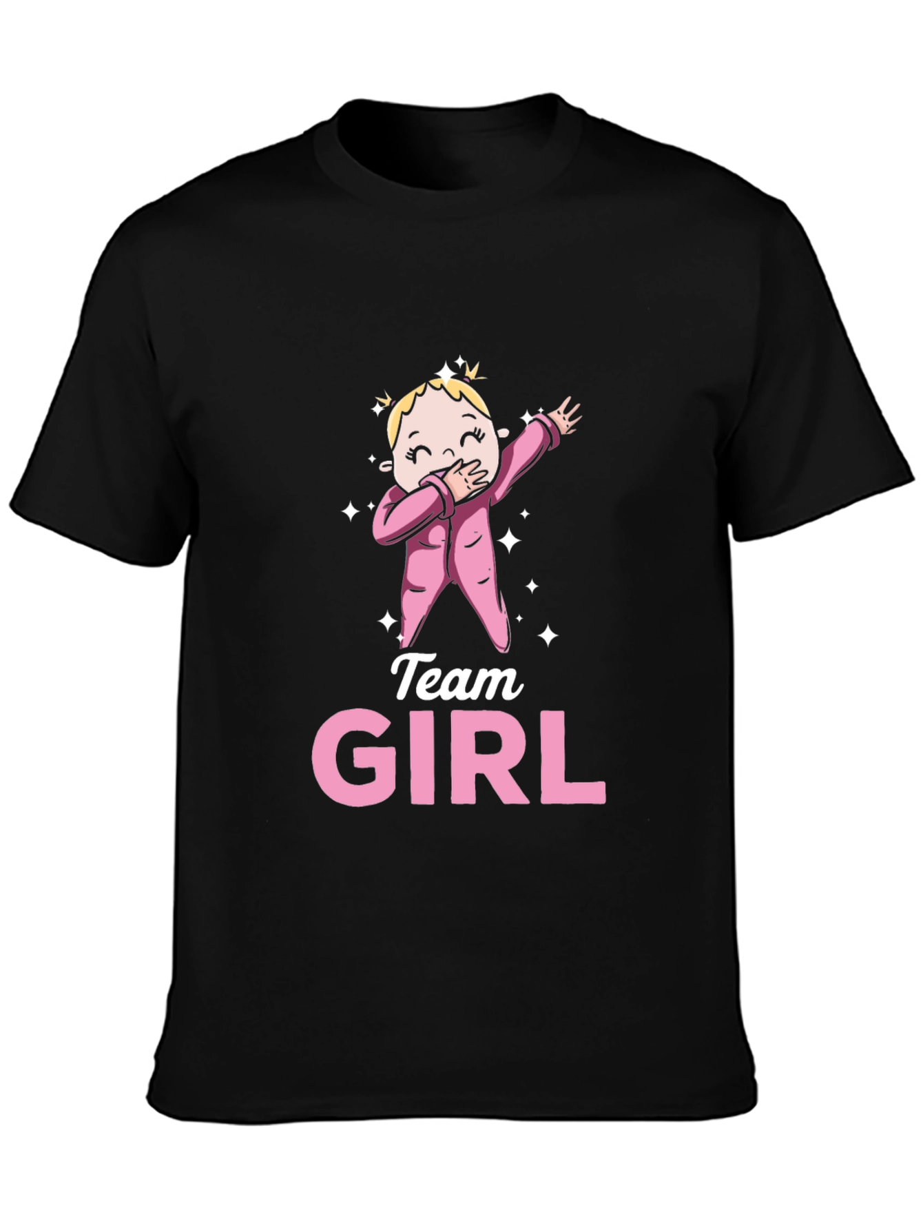 Black Team Girl Gender Reveal T-Shirt view 3
