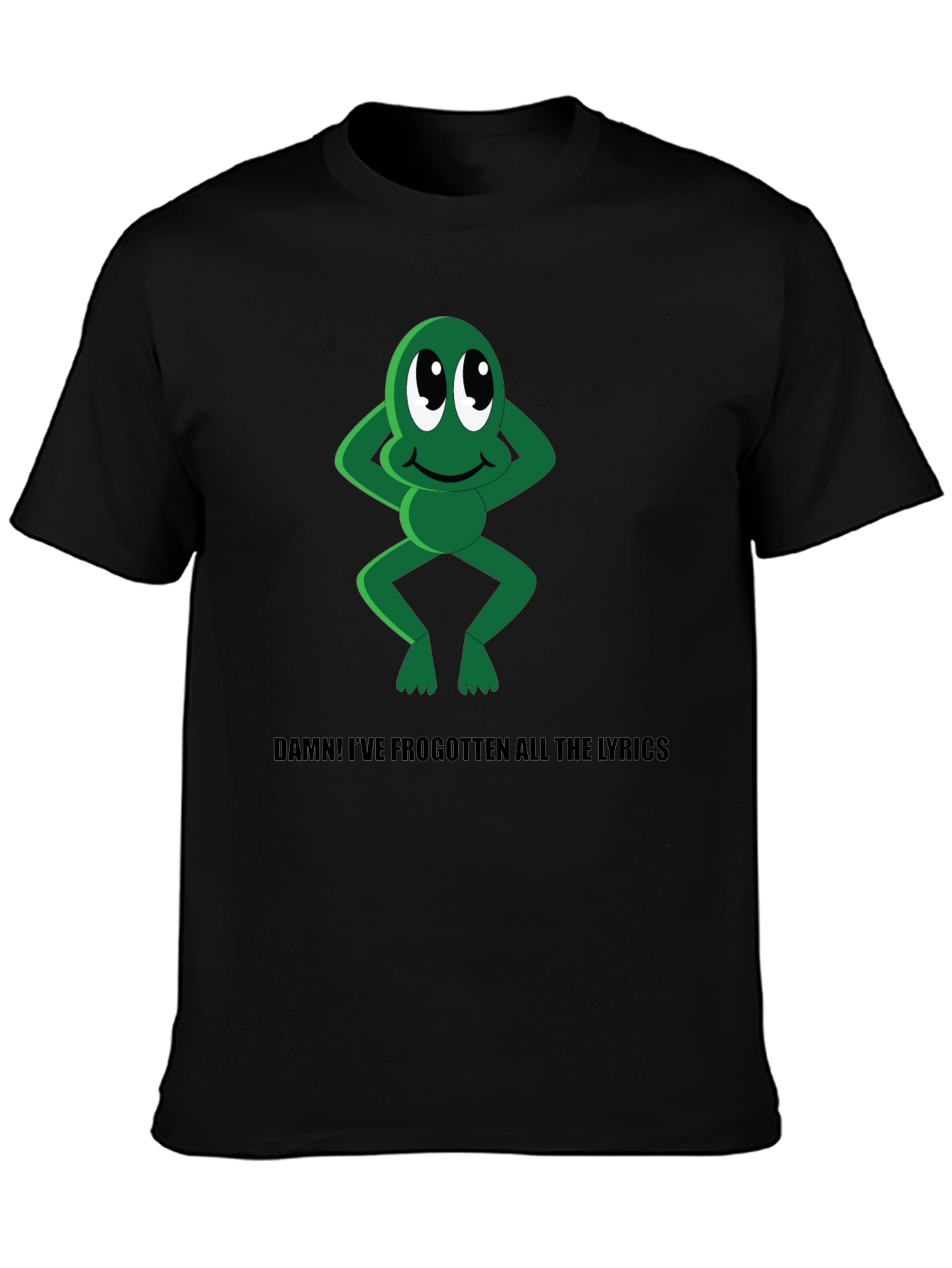 Black Funny Frog T-Shirt - Forgotten Lyrics Tee view 3