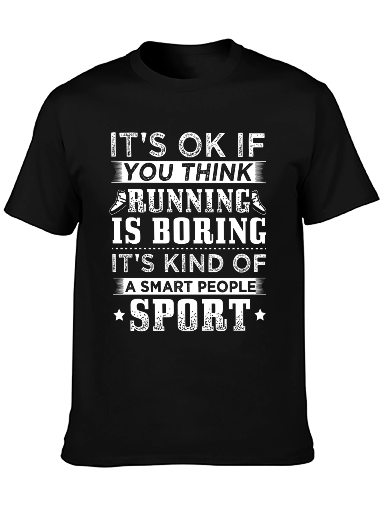 Black Running Is Boring Graphic Tee - Smart People Sport T-Shirt view 3