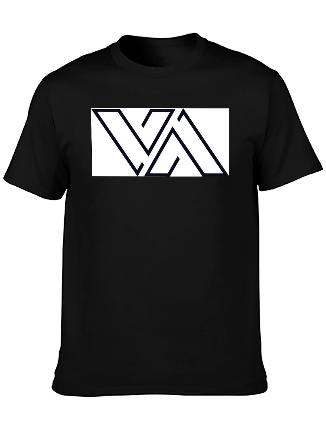 Black Geometric Graphic Tee - Black Casual Style view 3