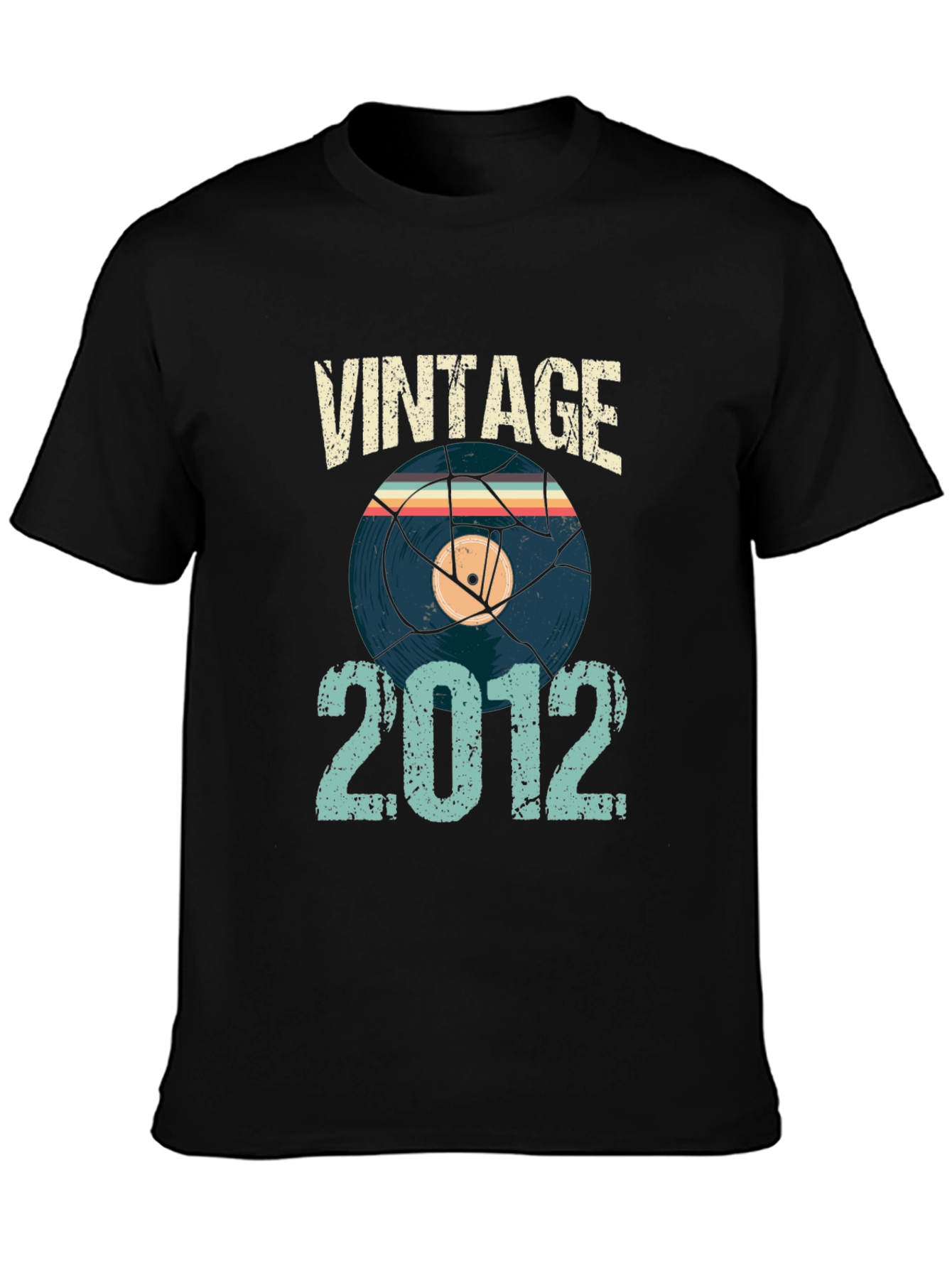 Black Vintage 2012 Record T-Shirt view 3