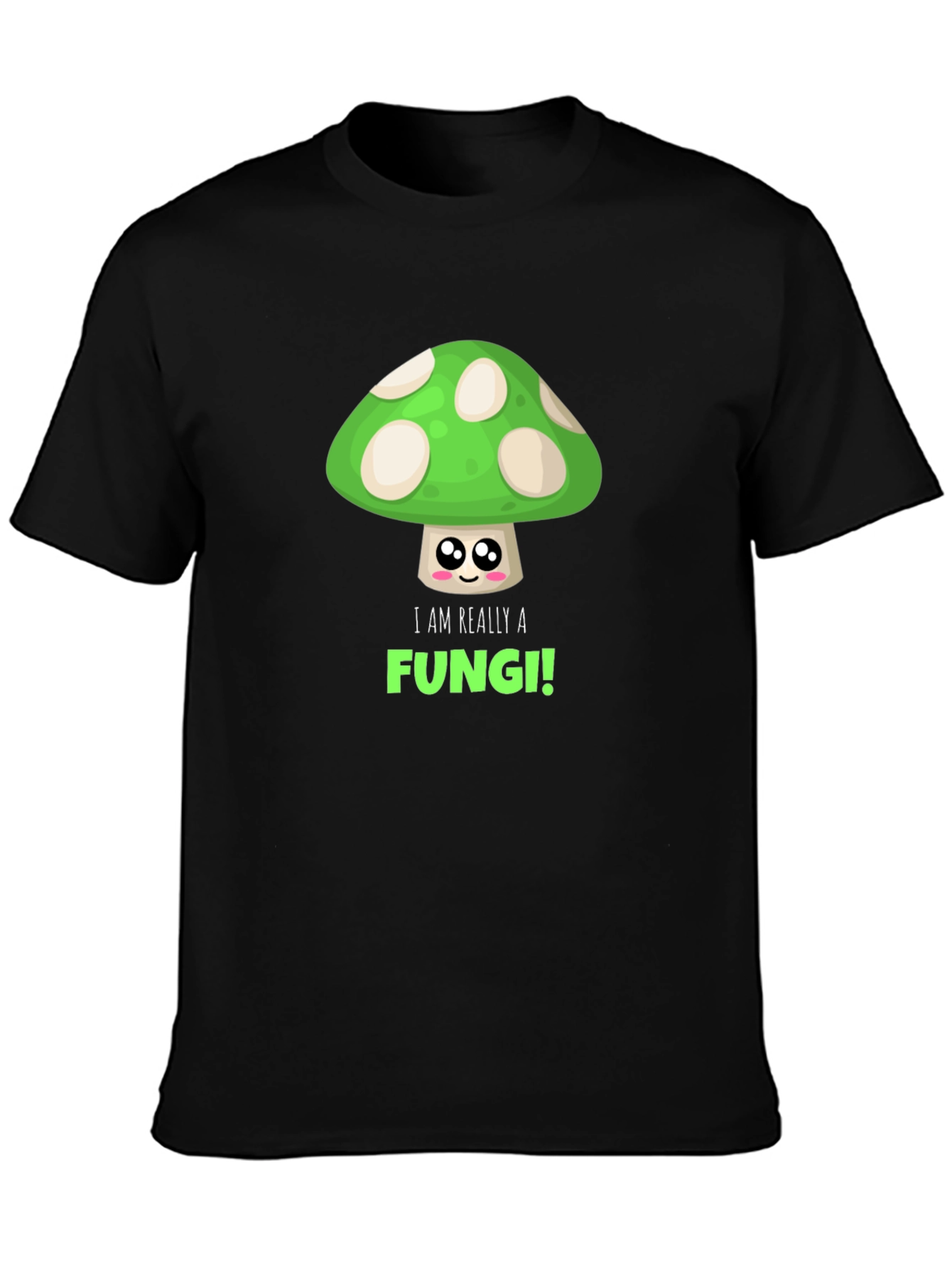 Black Funny Fungi T-Shirt -  Cute Mushroom Design view 3