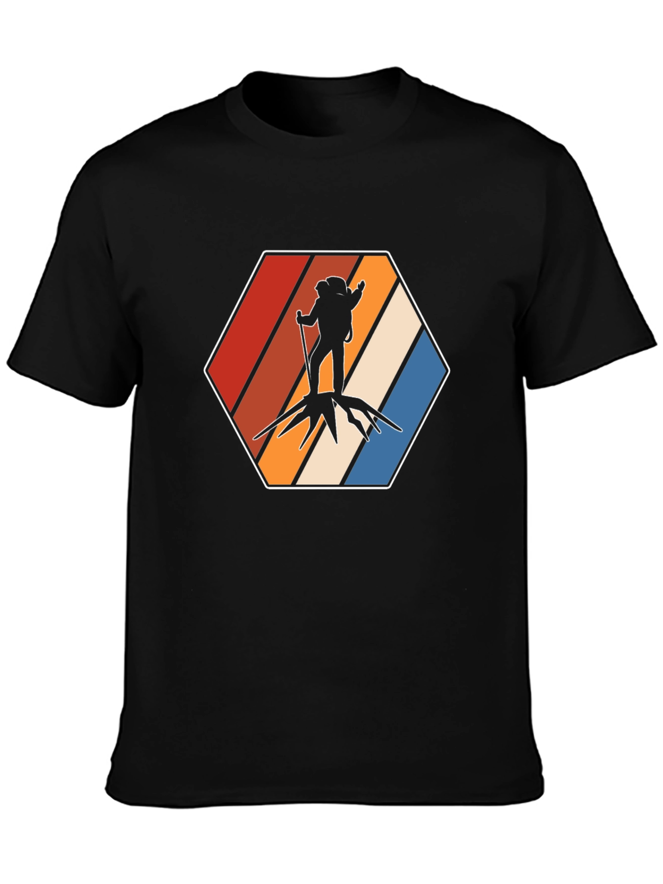 Black Retro Hiker Graphic Tee - Adventure Ready view 3