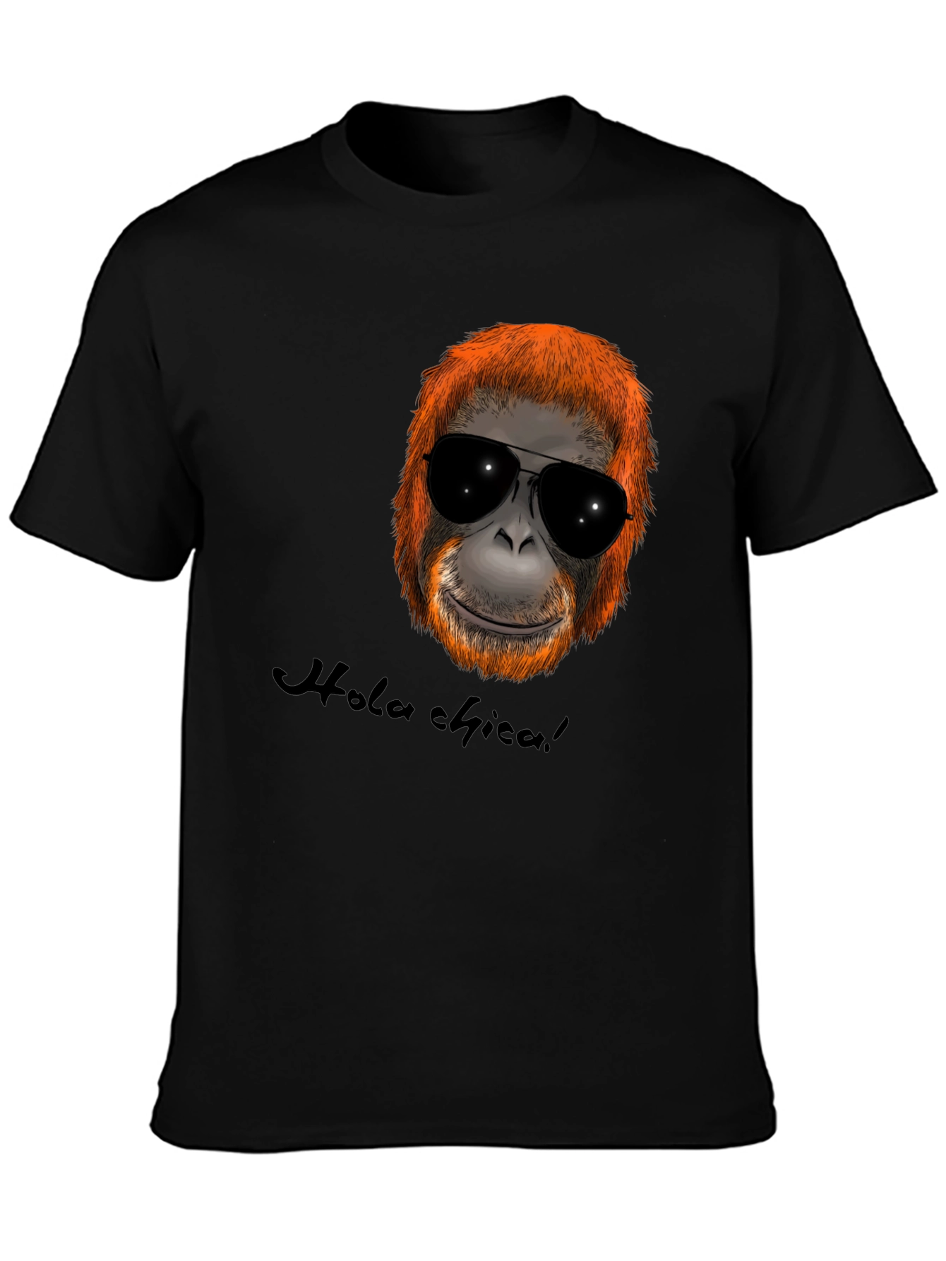Black Cool Orangutan Sunglasses T-Shirt - Hola Chica! view 3