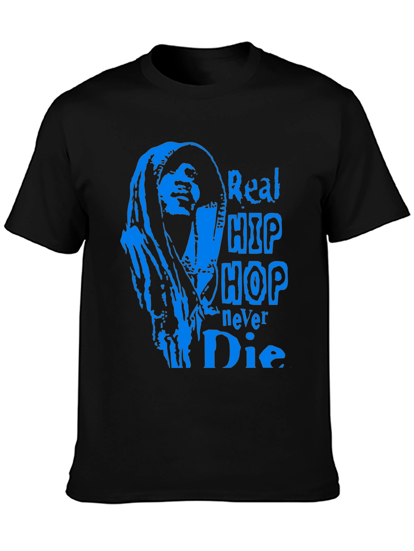 Black Real Hip Hop Never Die T-Shirt view 3