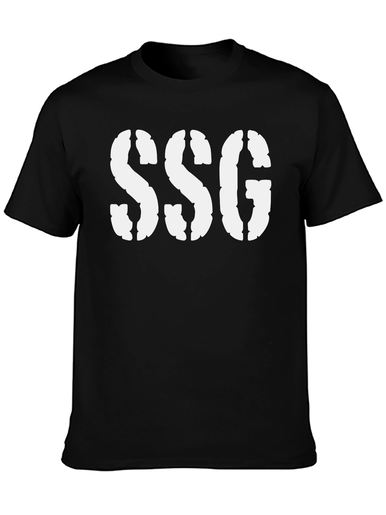 Black SSG Stencil Graphic Tee - Bold Black Casual Comfort view 3