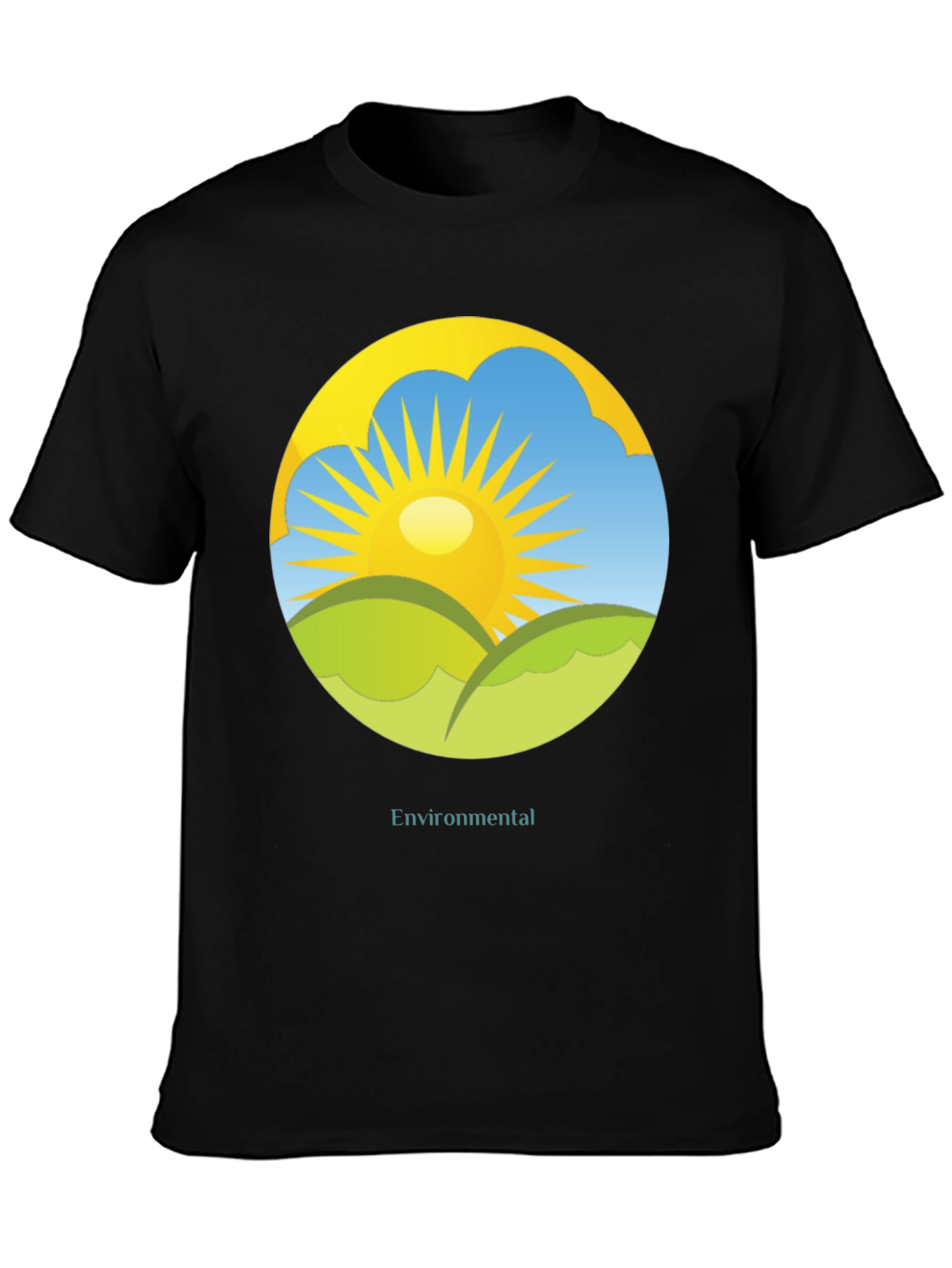 Black Environmental Graphic Tee -  Nature Inspired Design view 3